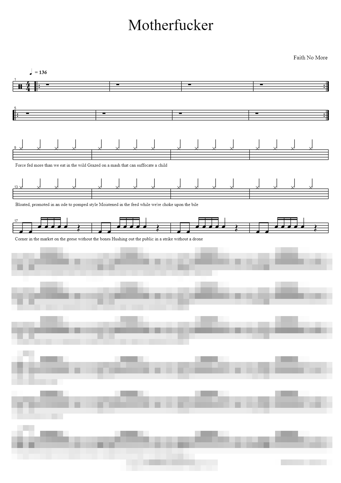 Motherfucker Sheet Music Preview