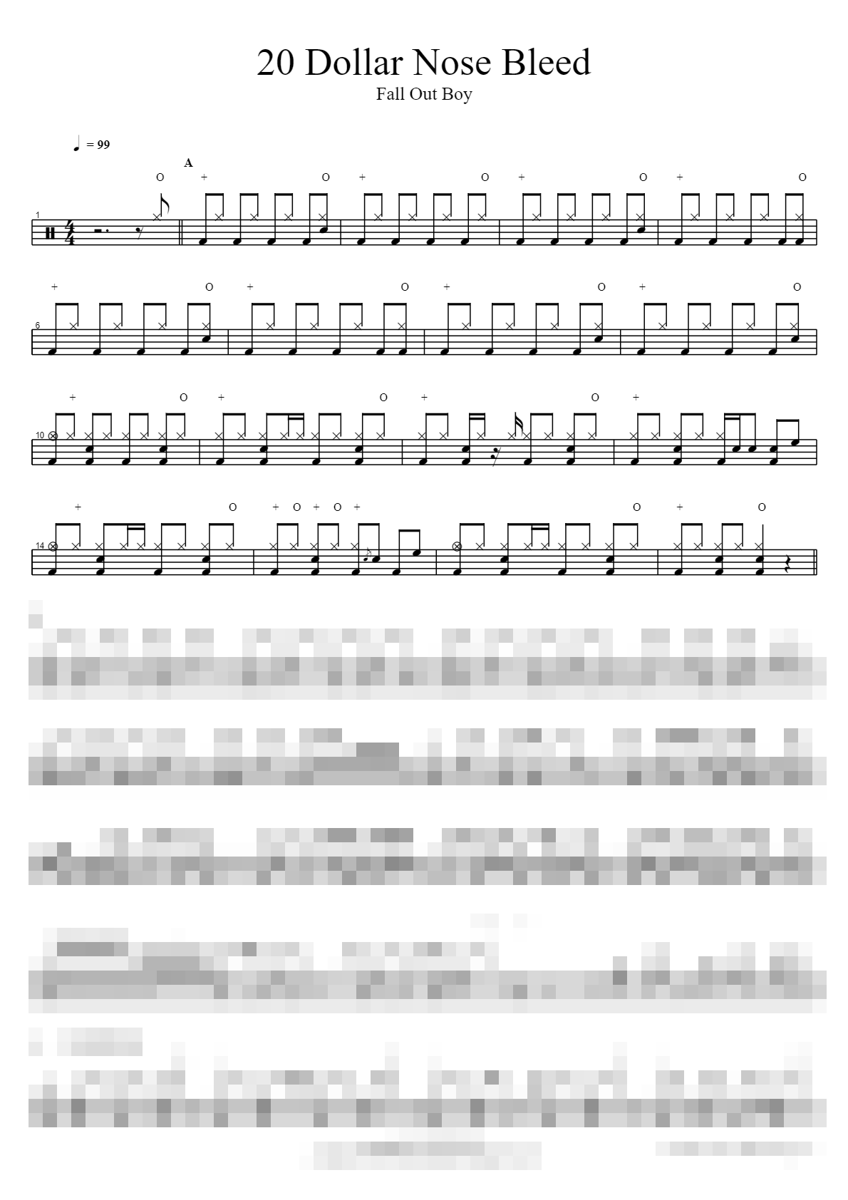 20 Dollar Nose Bleed Sheet Music Preview