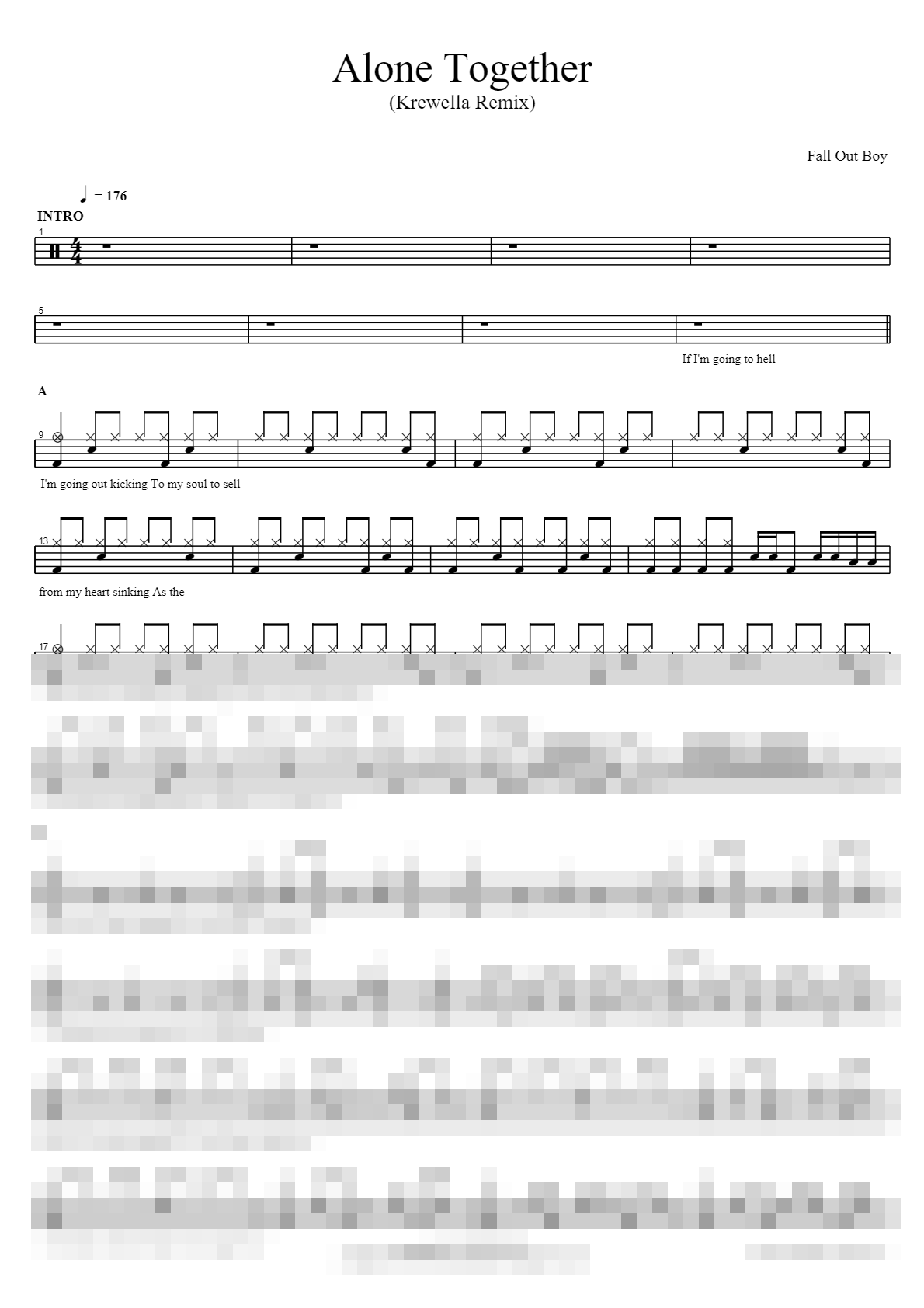 Alone Together (Krewella Remix) Sheet Music Preview