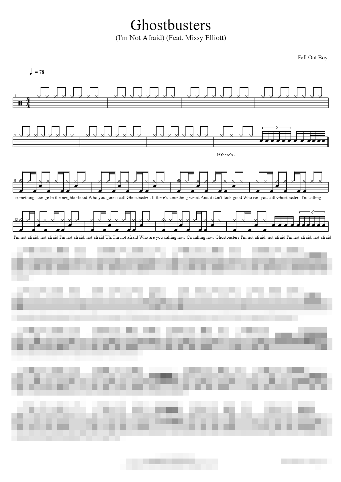 Ghostbusters (I'm Not Afraid) (Feat. Missy Elliott) Sheet Music Preview