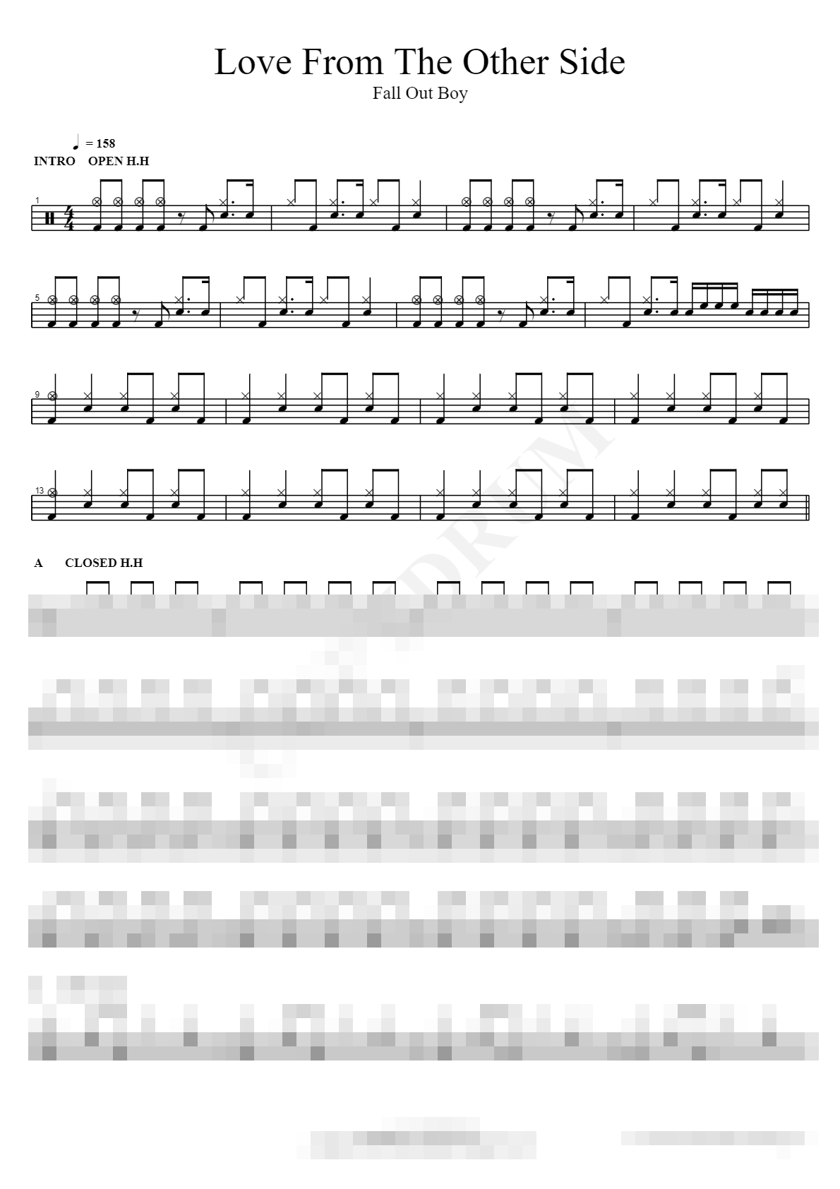 Love From The Other Side Sheet Music Preview