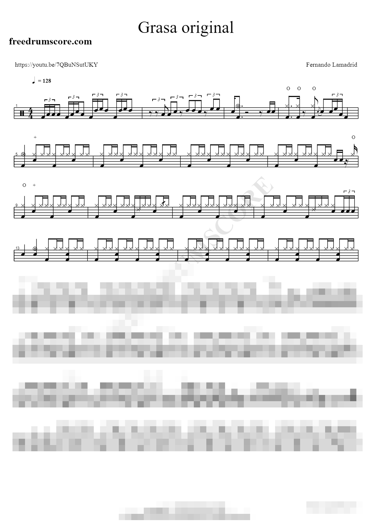 Grasa original Sheet Music Preview