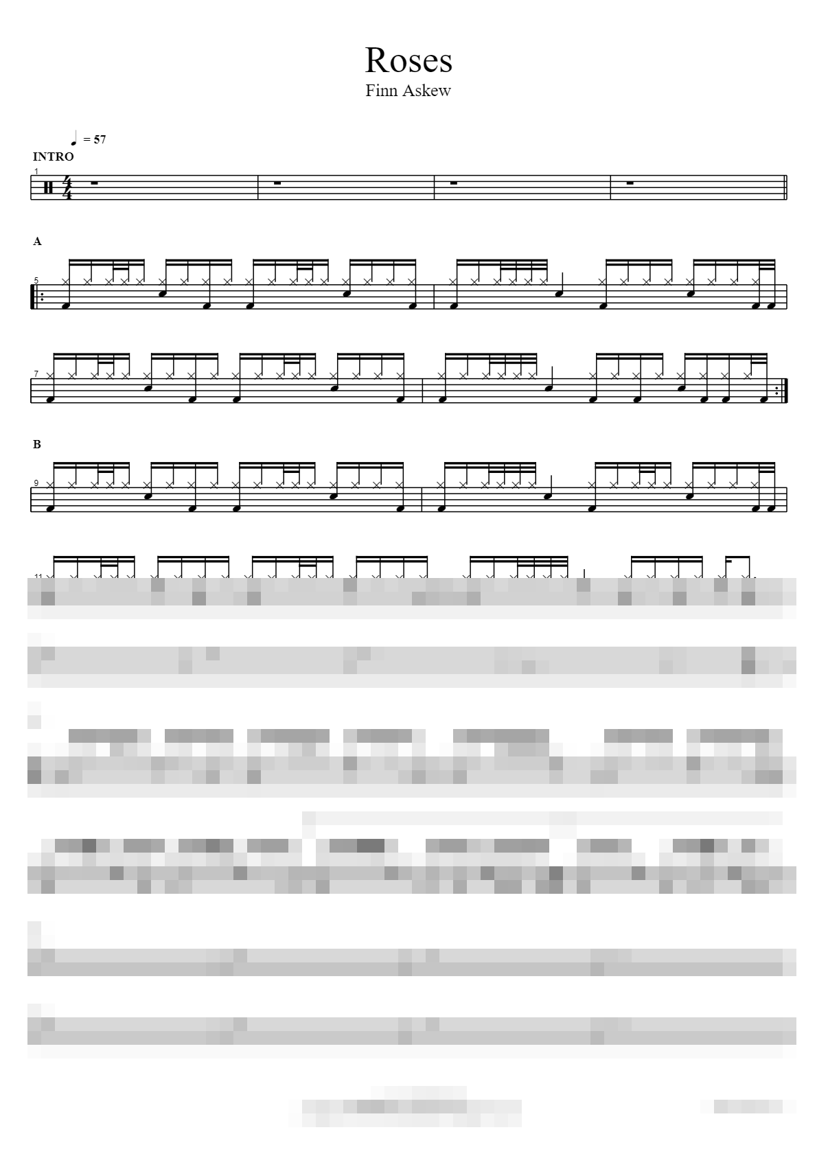Roses Sheet Music Preview