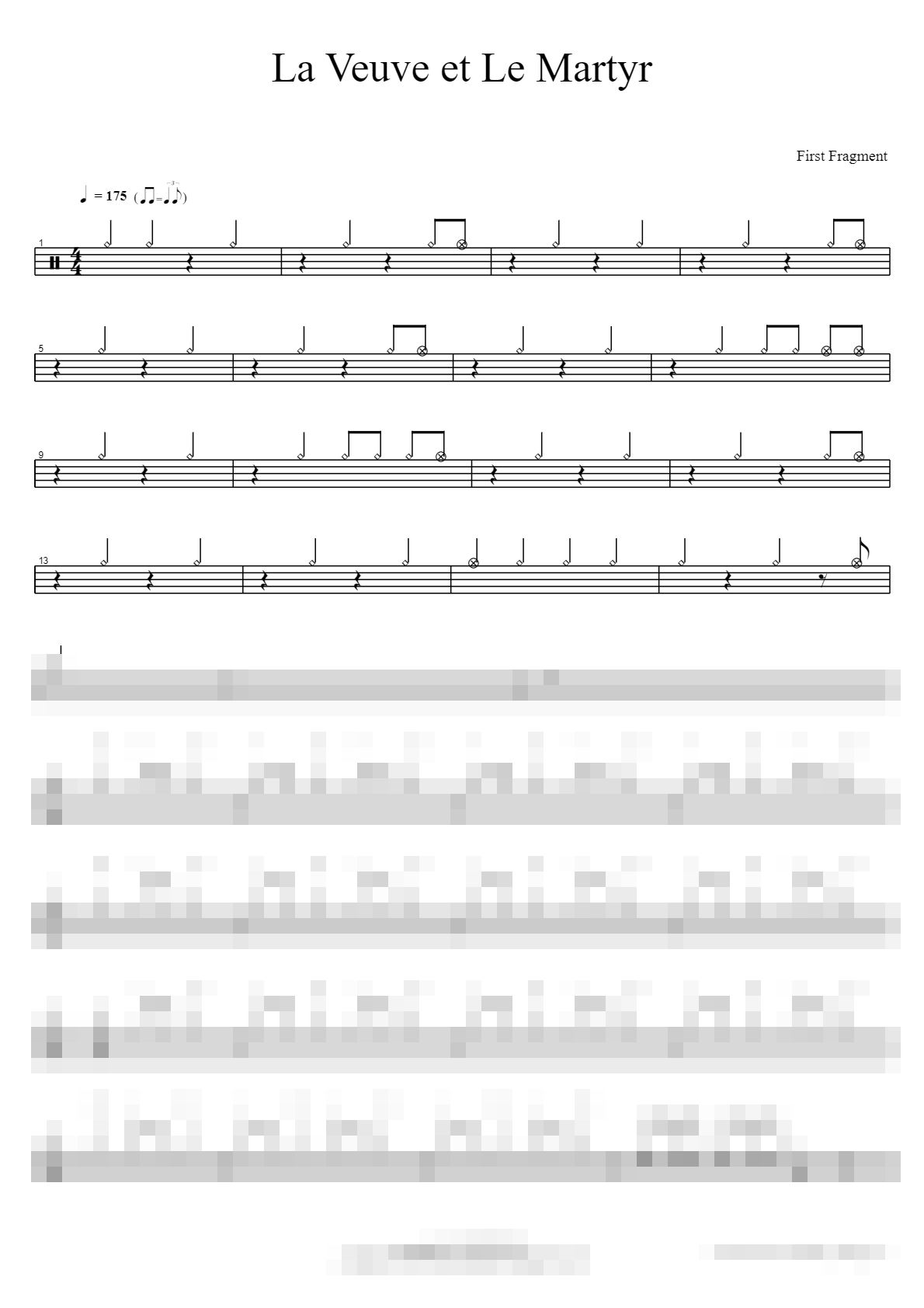 La Veuve et Le Martyr Sheet Music Preview