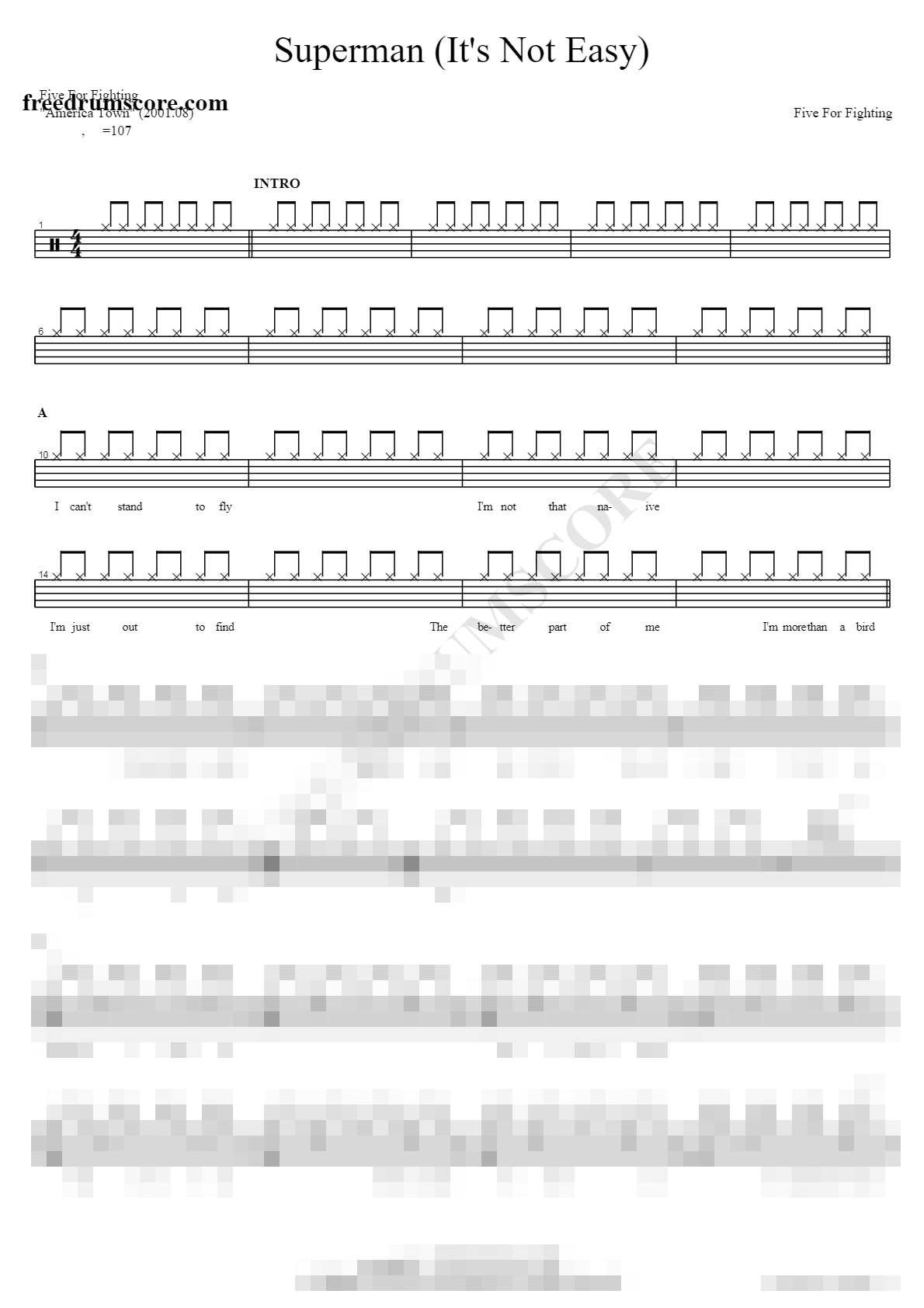 Superman Sheet Music Preview