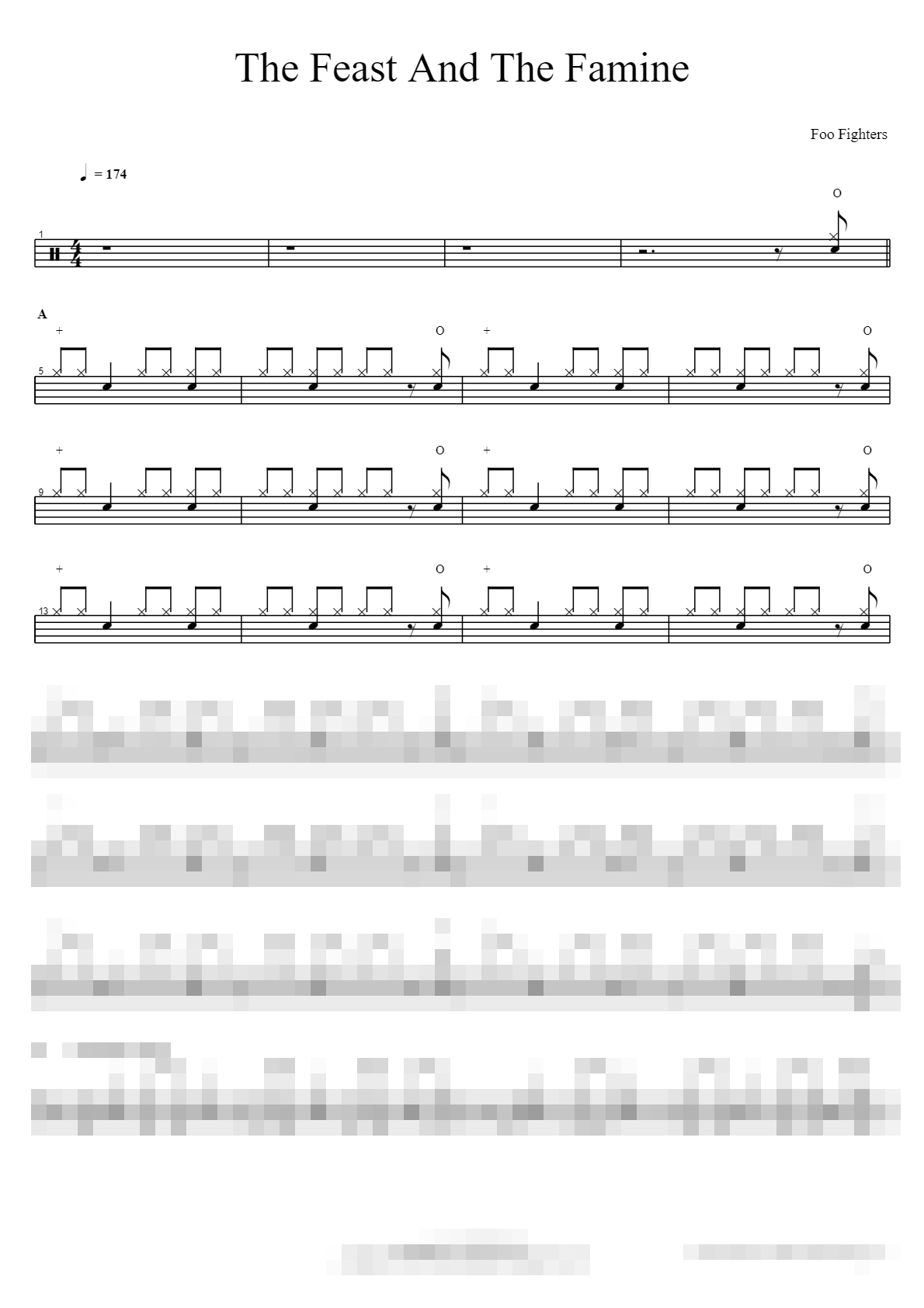 The Feast And The Famine Sheet Music Preview
