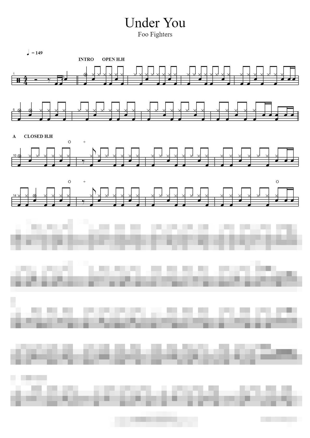 Under You Sheet Music Preview