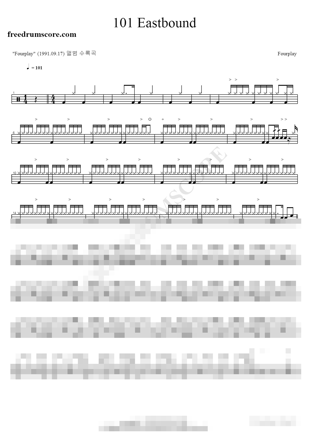 101 Eastbound Sheet Music Preview