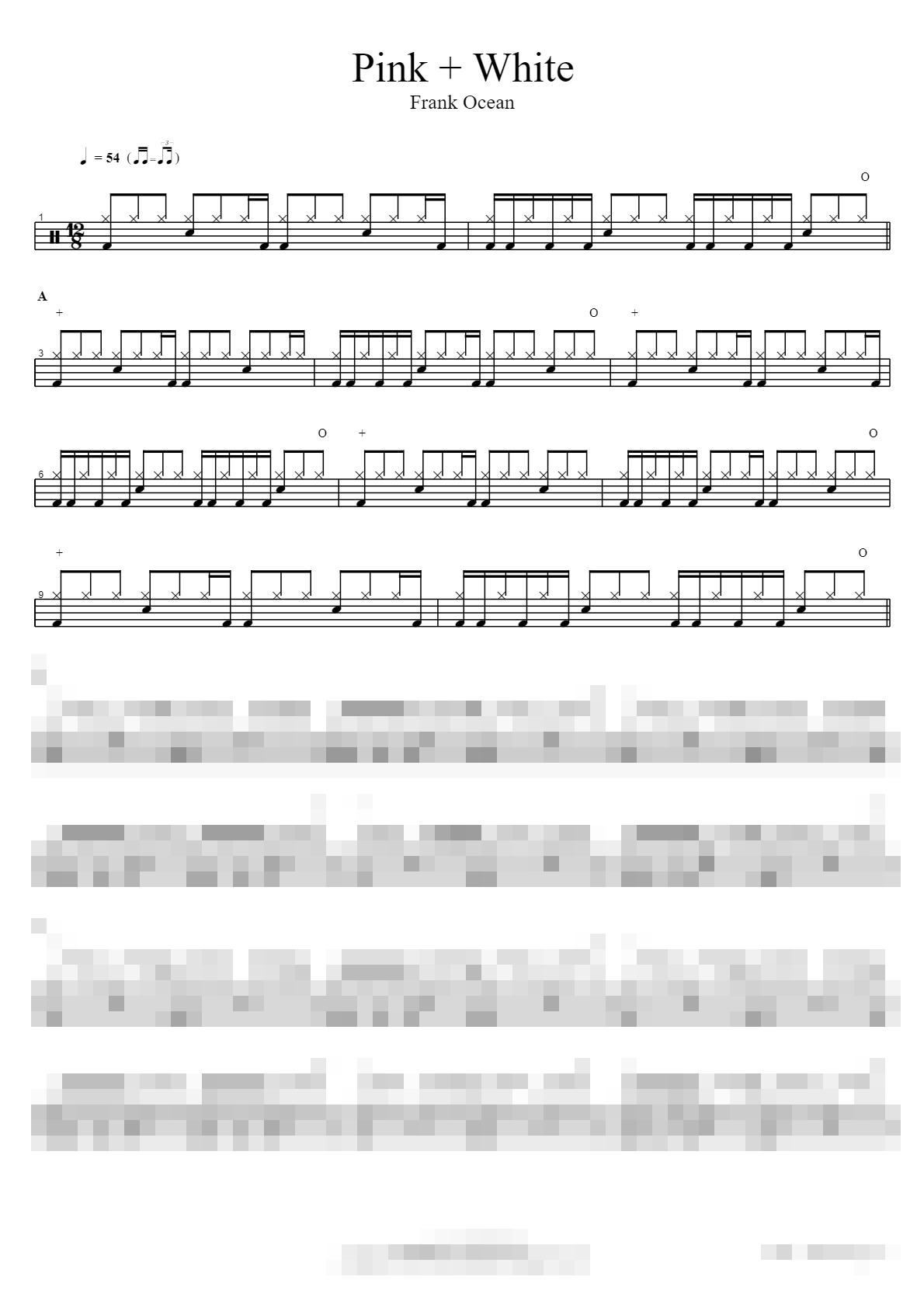 Pink + White Sheet Music Preview