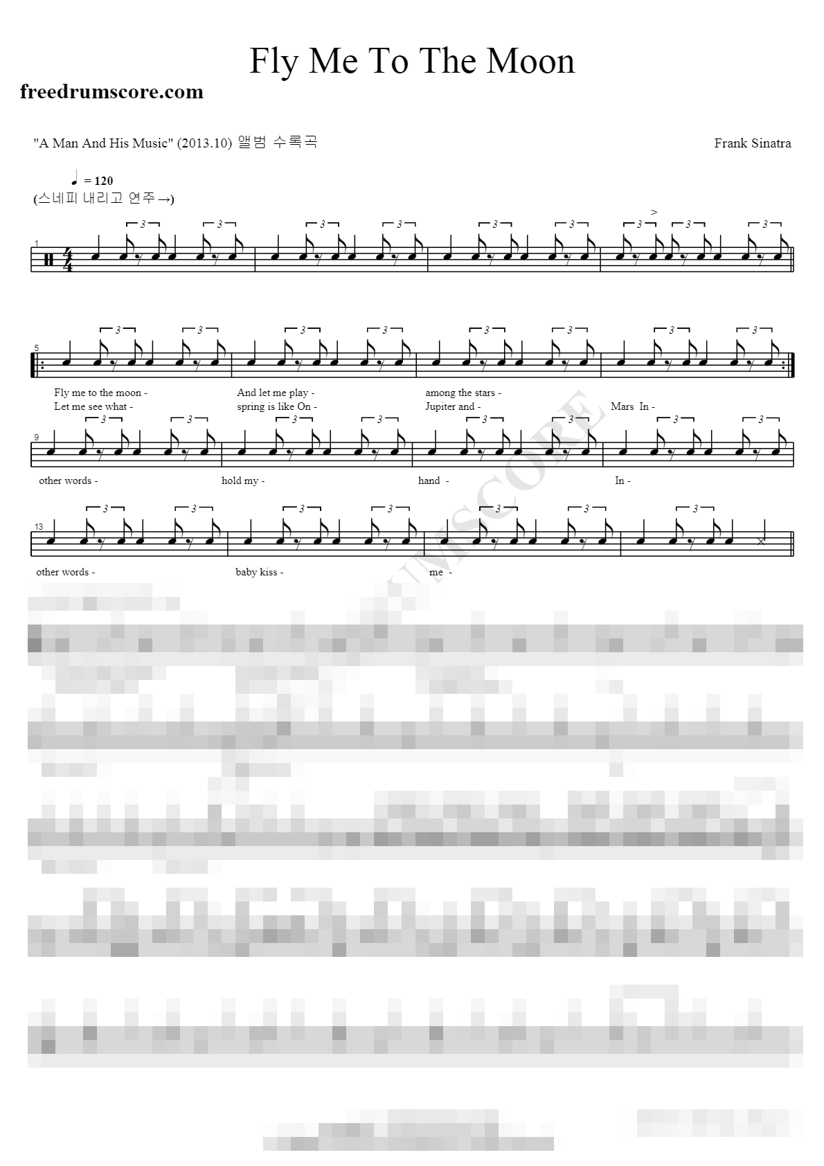 Fly Me To The Moon Sheet Music Preview