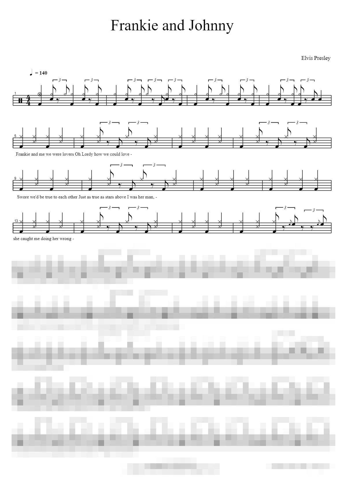 Frankie and Johnny Sheet Music Preview