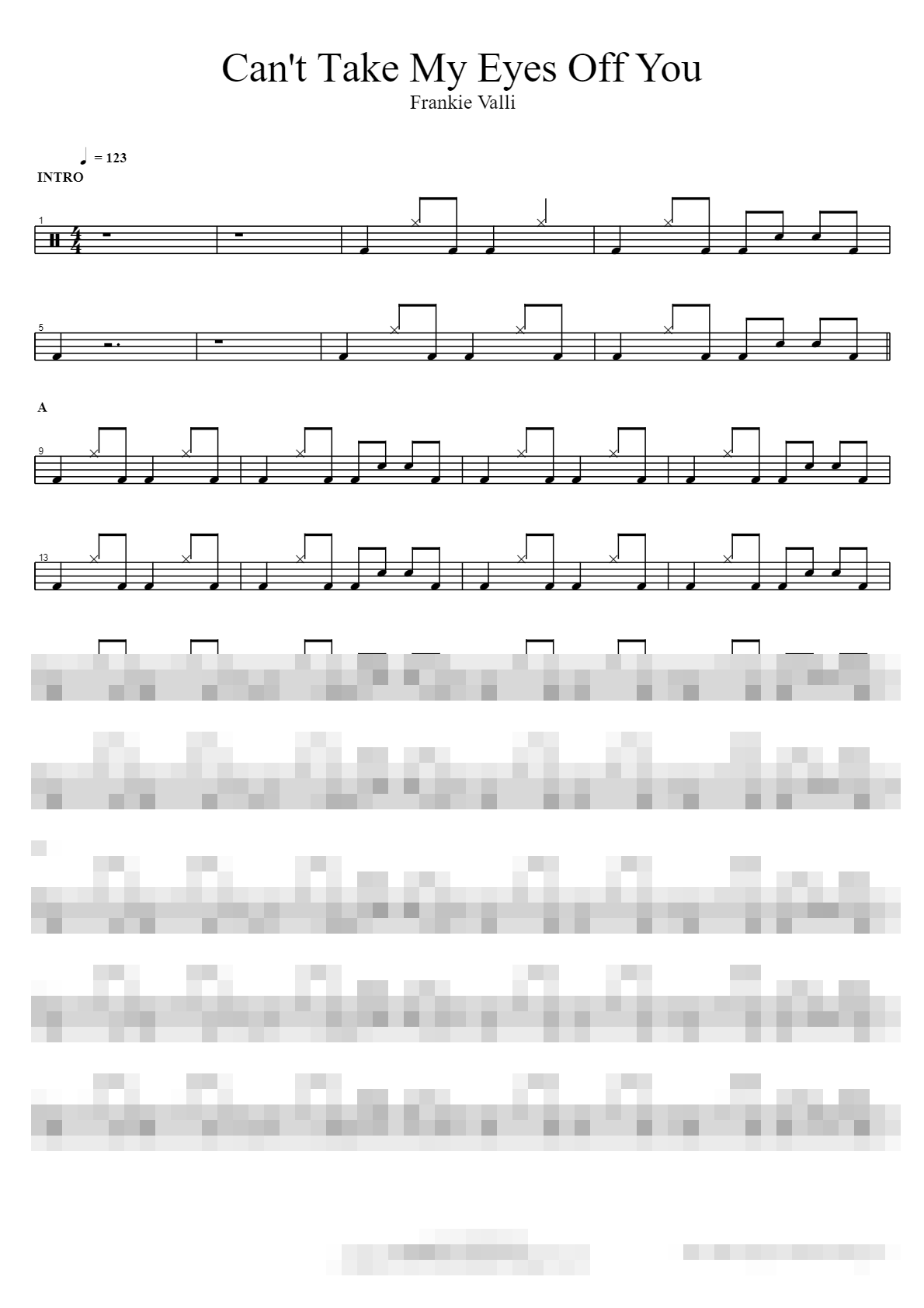 Can't Take My Eyes Off You Sheet Music Preview