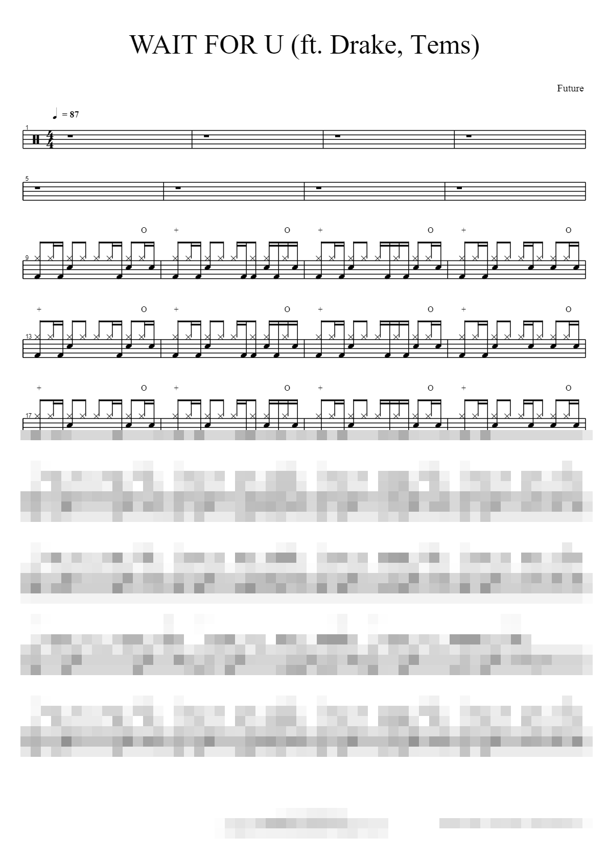 WAIT FOR U (ft. Drake, Tems) Sheet Music Preview