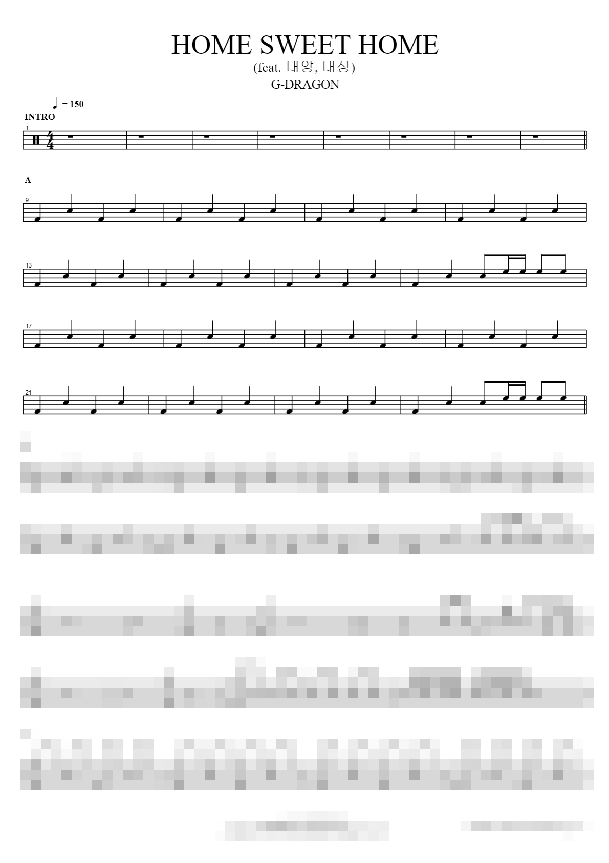 HOME SWEET HOME (feat. 태양, 대성) Sheet Music Preview
