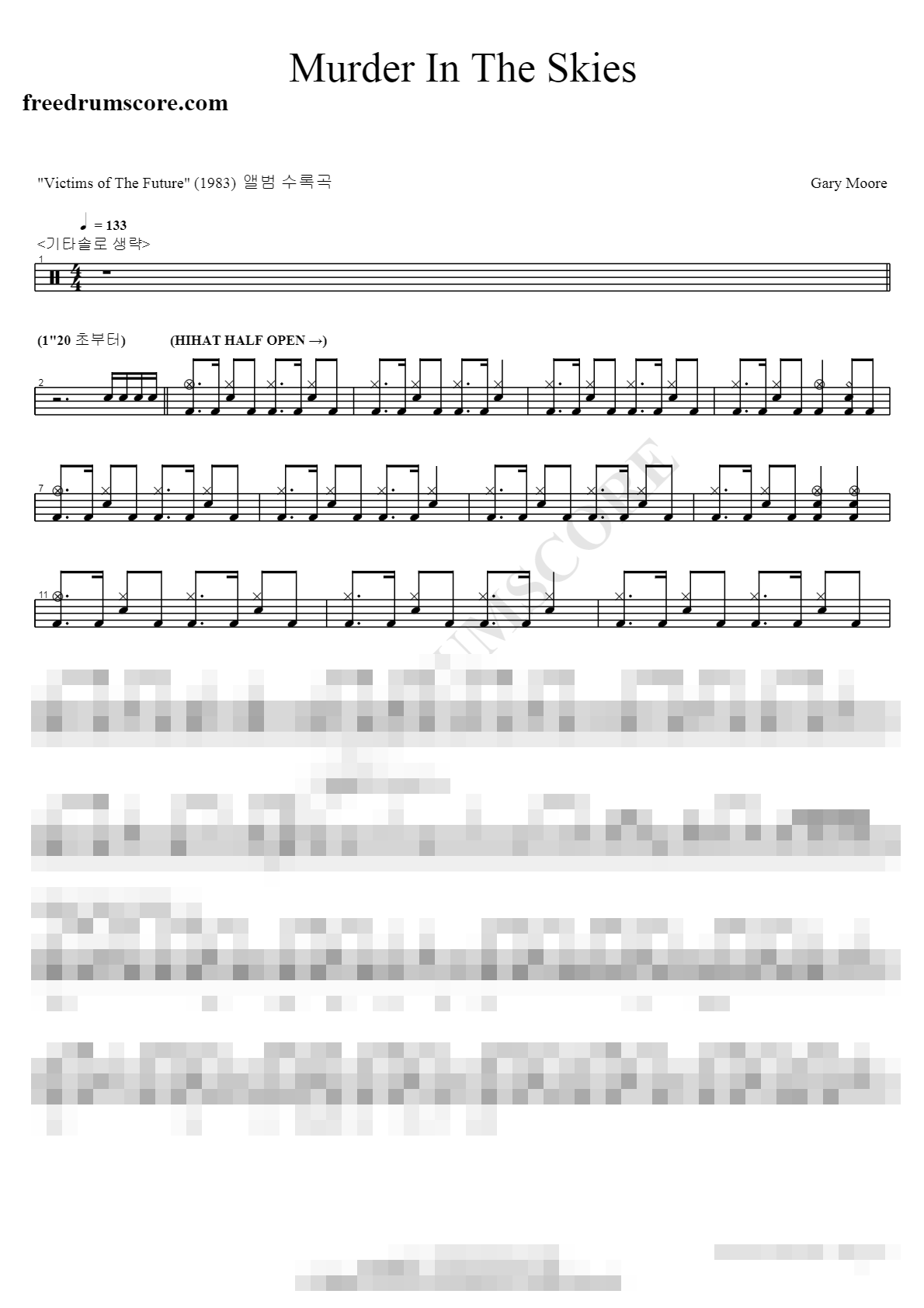 Murder In The Skies Sheet Music Preview