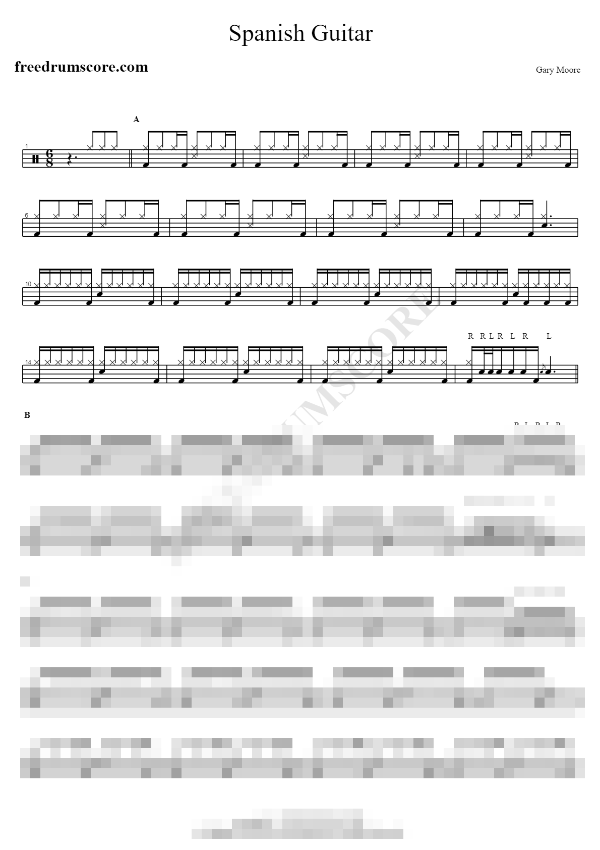 Spanish Guitar Sheet Music Preview