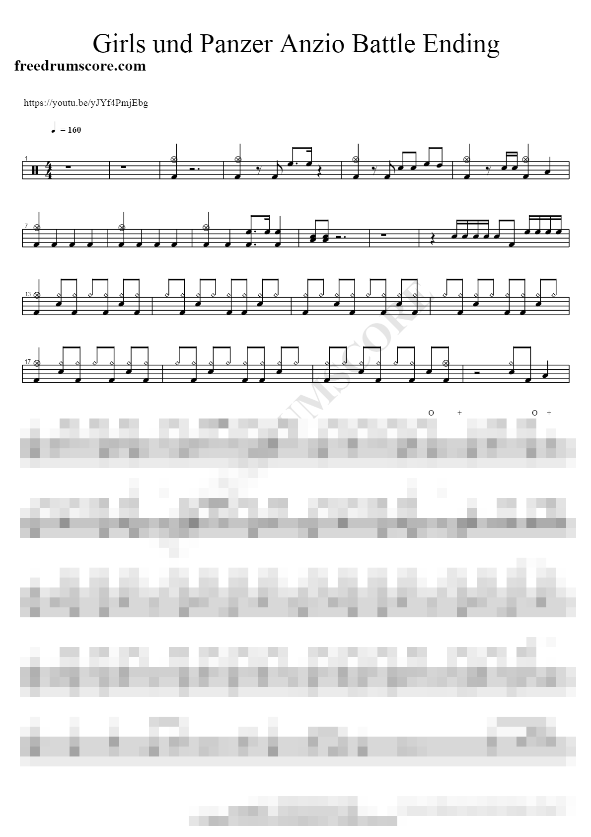 Girls und Panzer Anzio Battle Ending Sheet Music Preview
