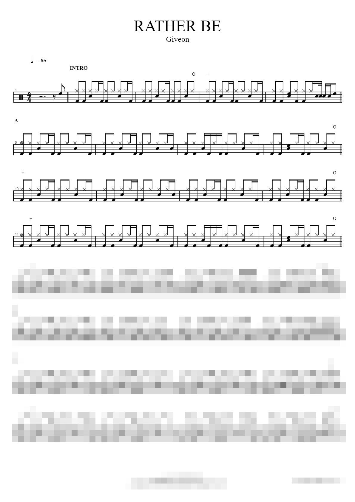 RATHER BE Sheet Music Preview