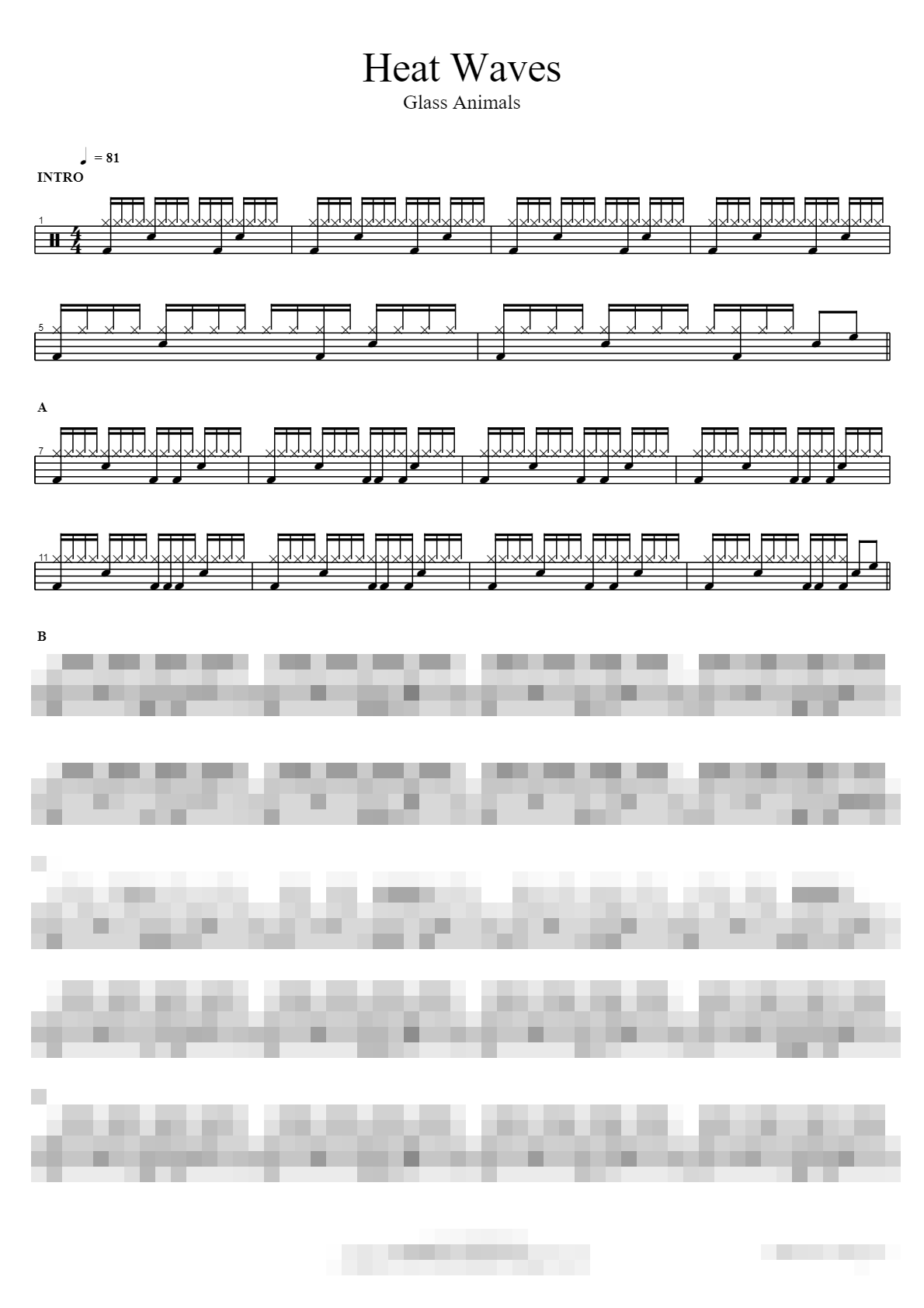 Heat Waves Sheet Music Preview