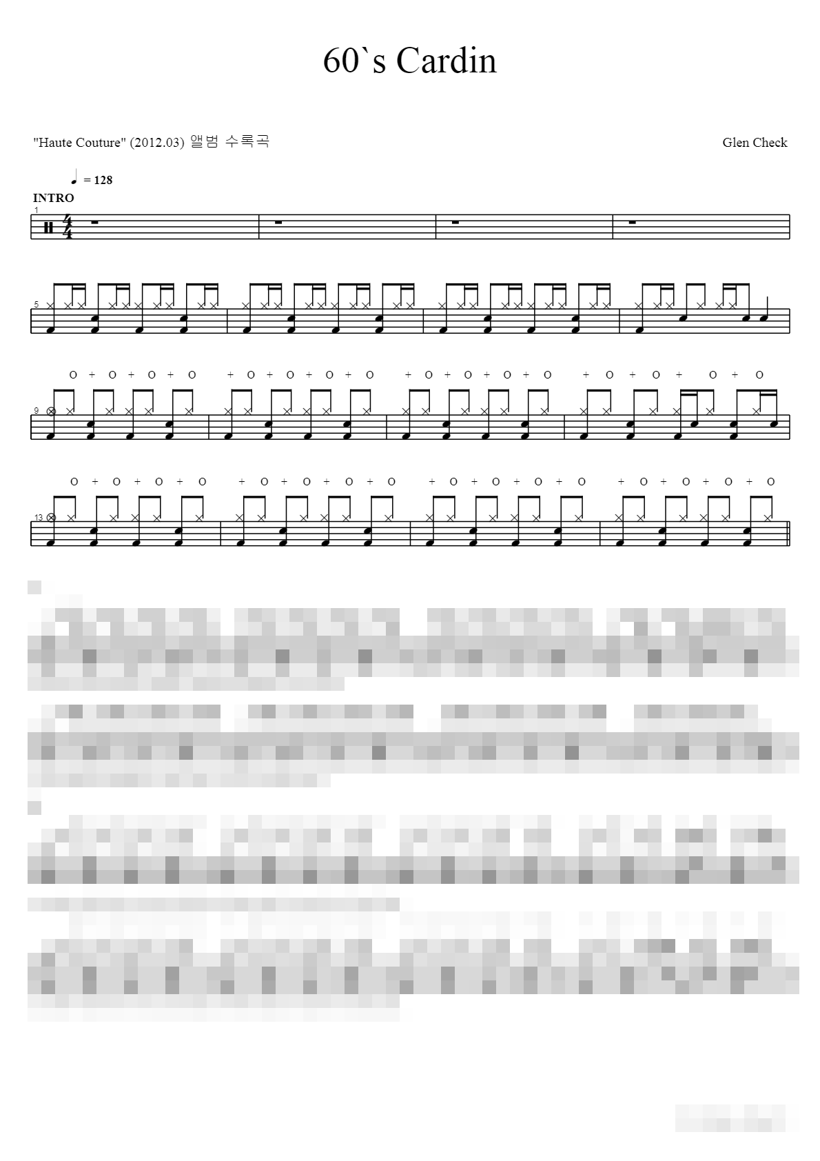 60`s Cardin Sheet Music Preview