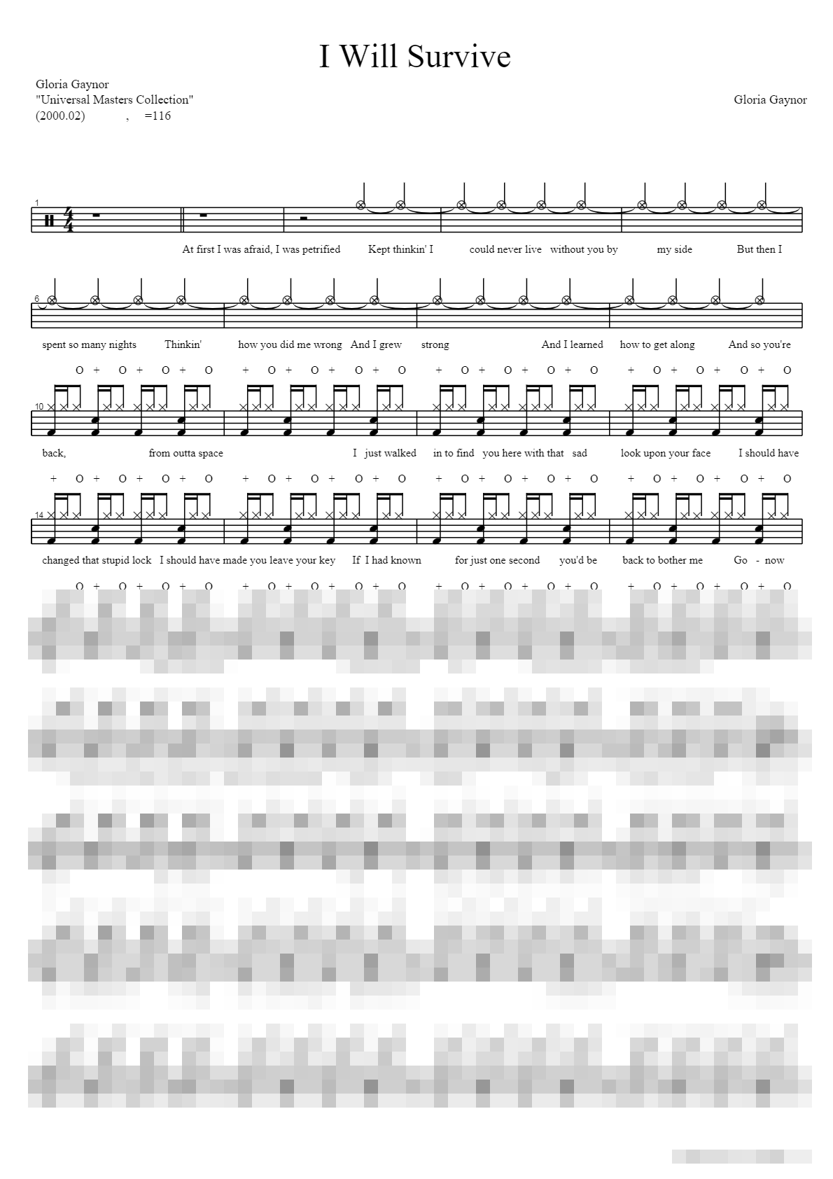 I will survive Sheet Music Preview