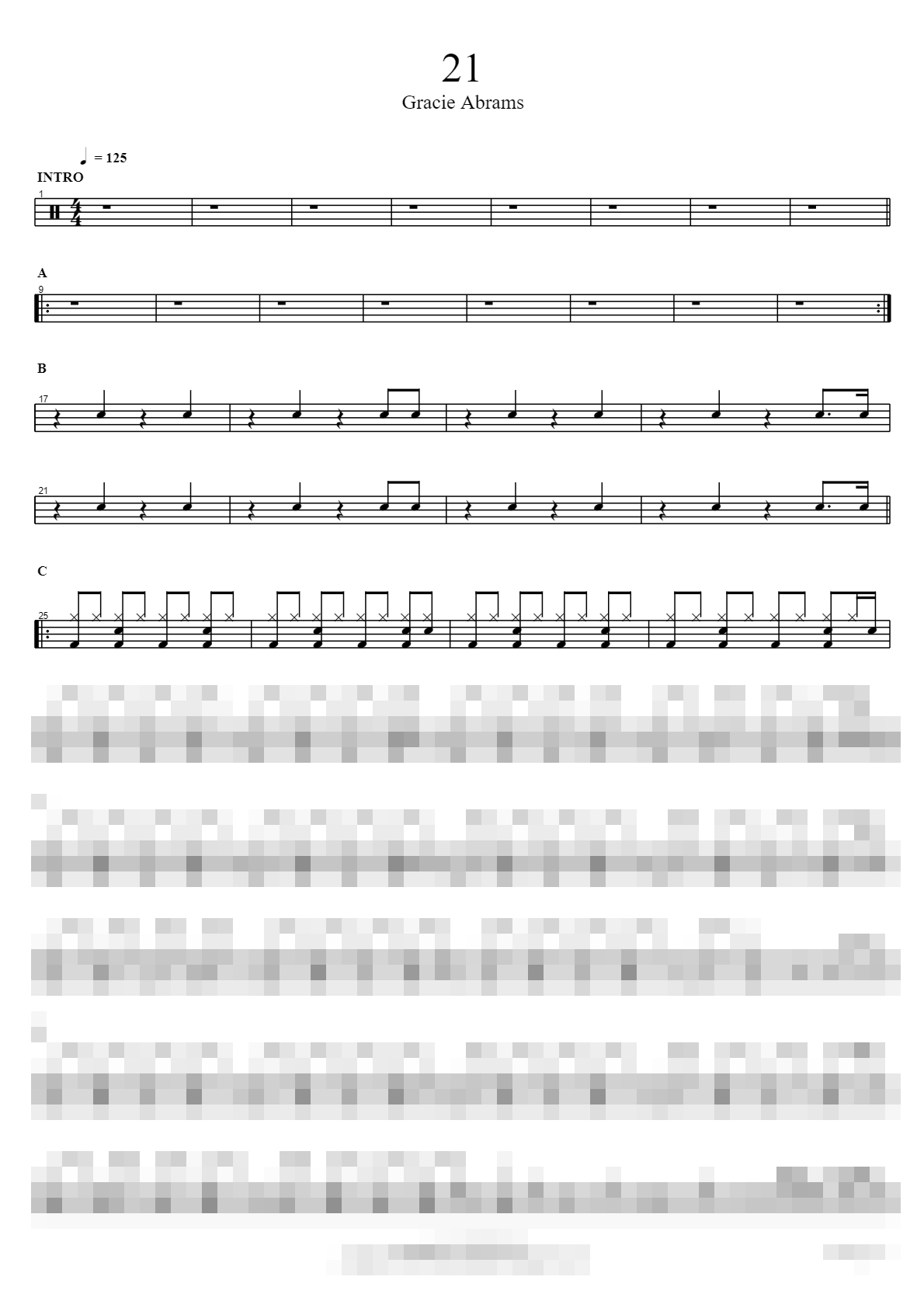 21 Sheet Music Preview