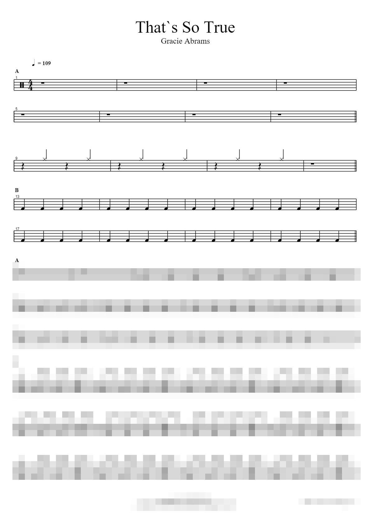 That’s So True Sheet Music Preview