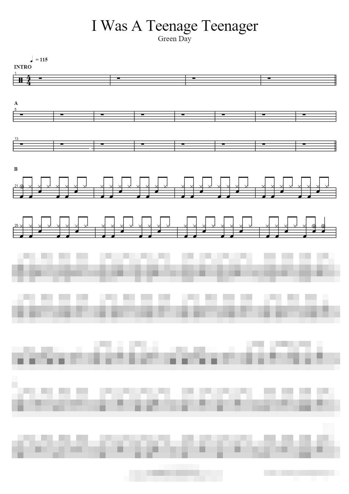 I Was A Teenage Teenager Sheet Music Preview