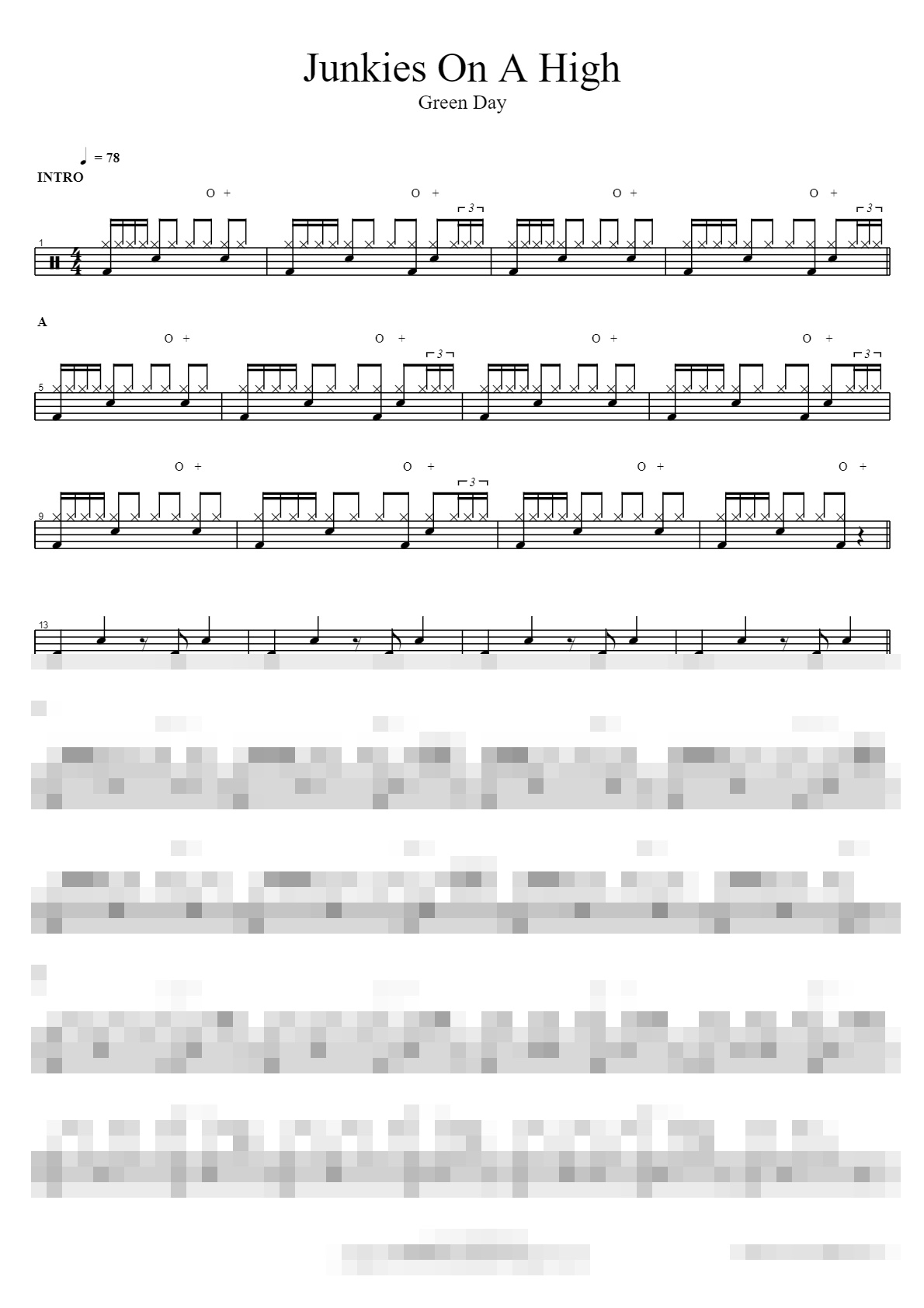 Junkies On A High Sheet Music Preview