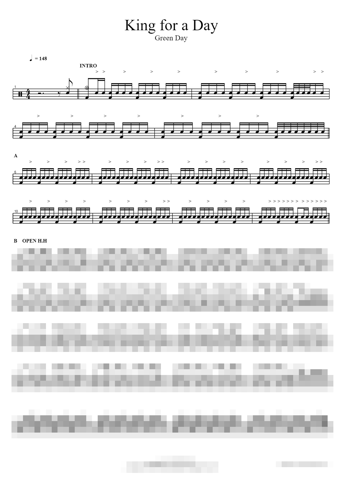 King for a Day Sheet Music Preview