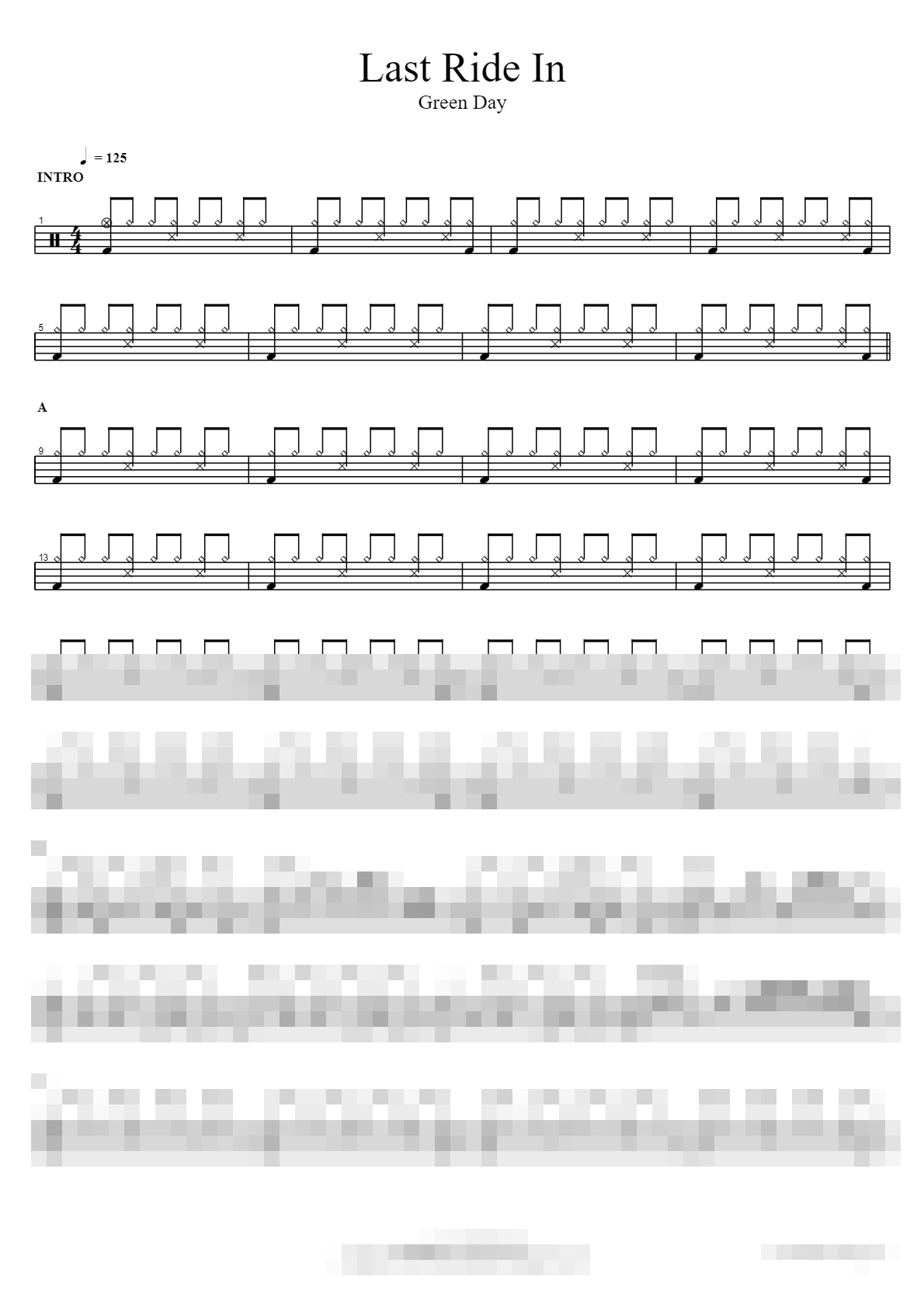 Last Ride In Sheet Music Preview