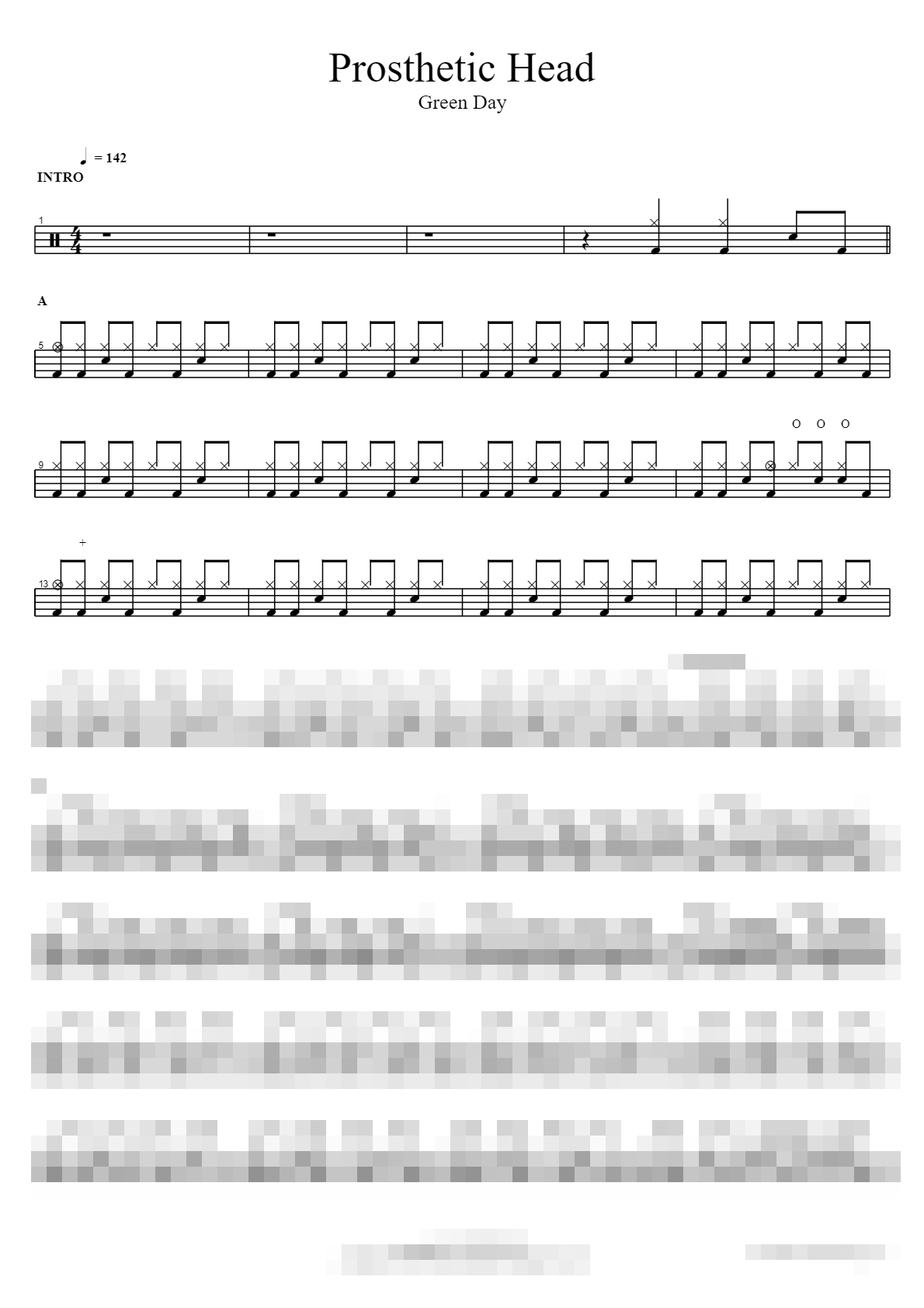 Prosthetic Head Sheet Music Preview