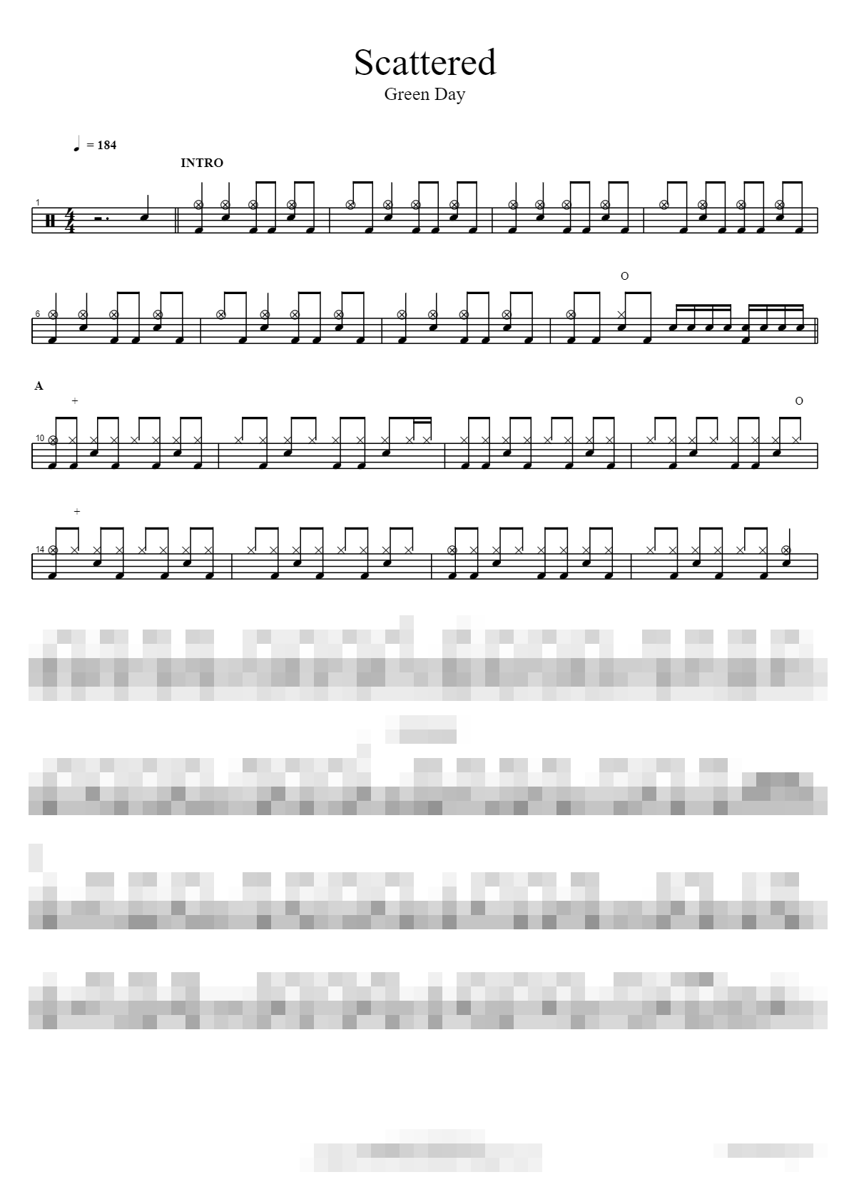 Scattered Sheet Music Preview