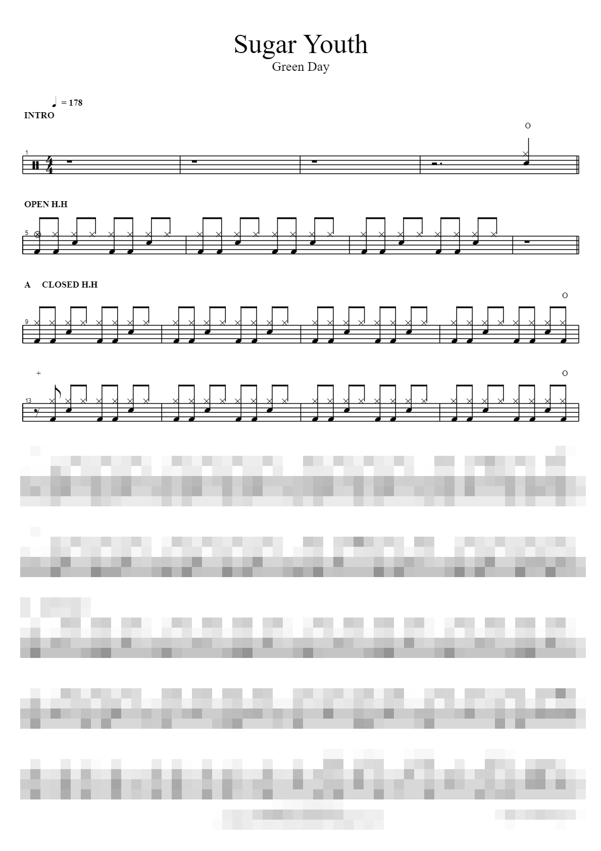 Sugar Youth Sheet Music Preview