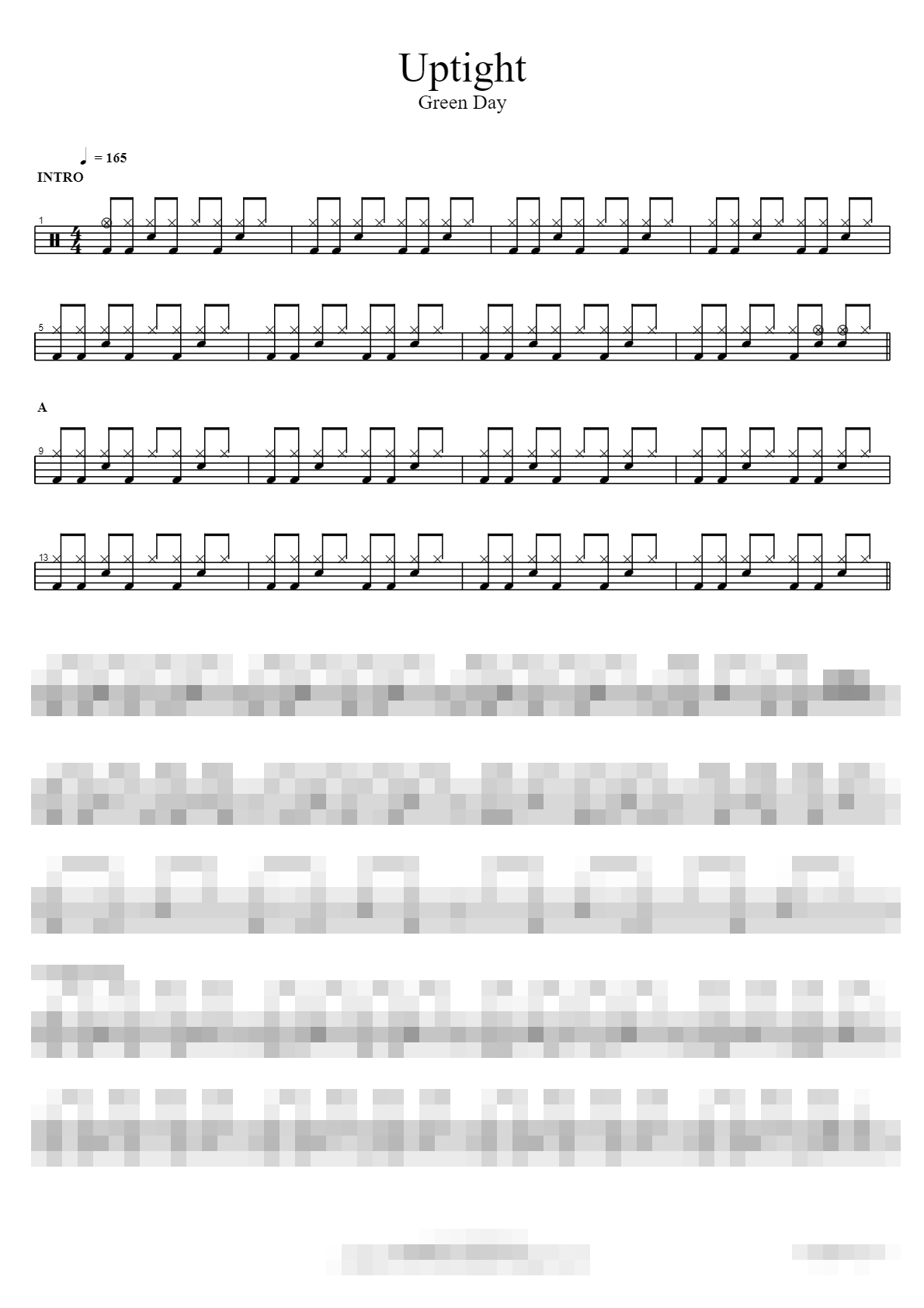 Uptight Sheet Music Preview