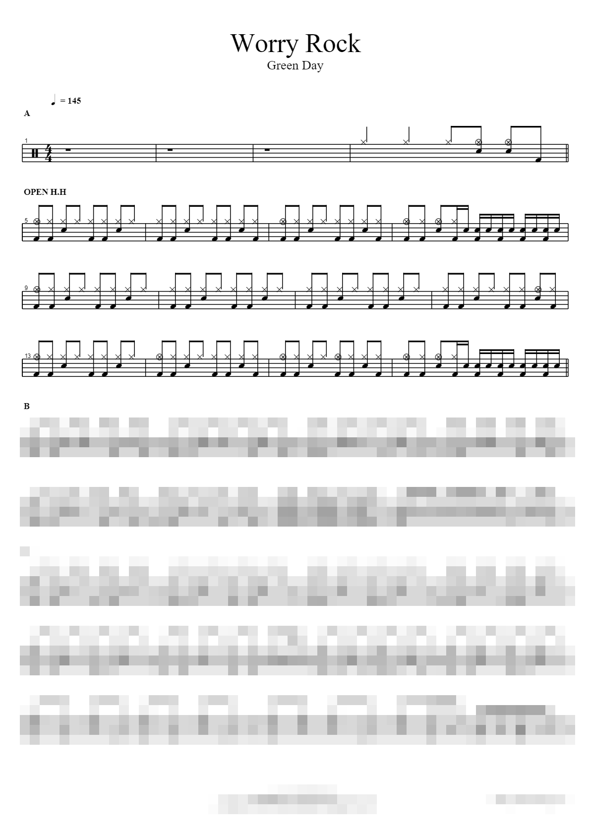 Worry Rock Sheet Music Preview