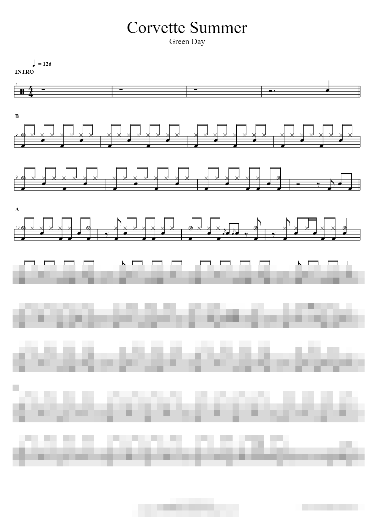 Corvette Summer Sheet Music Preview