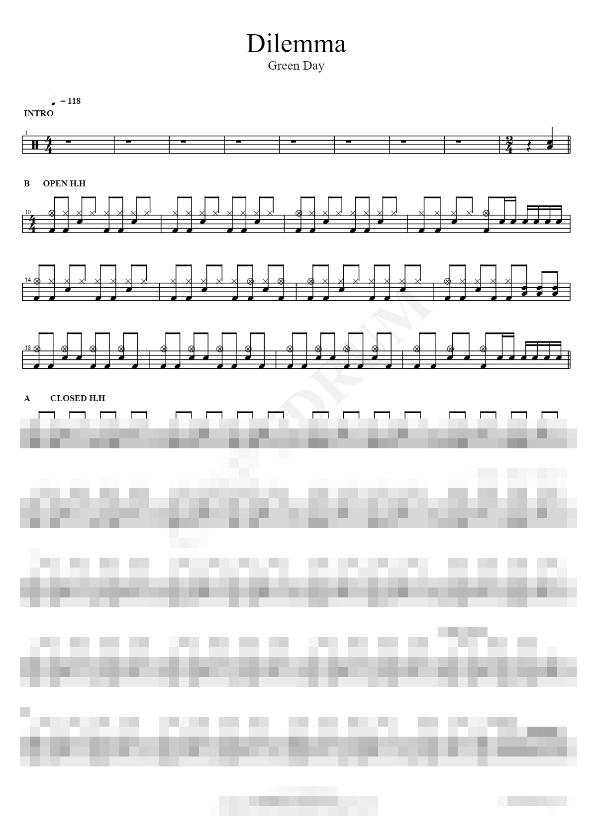 Dilemma Sheet Music Preview