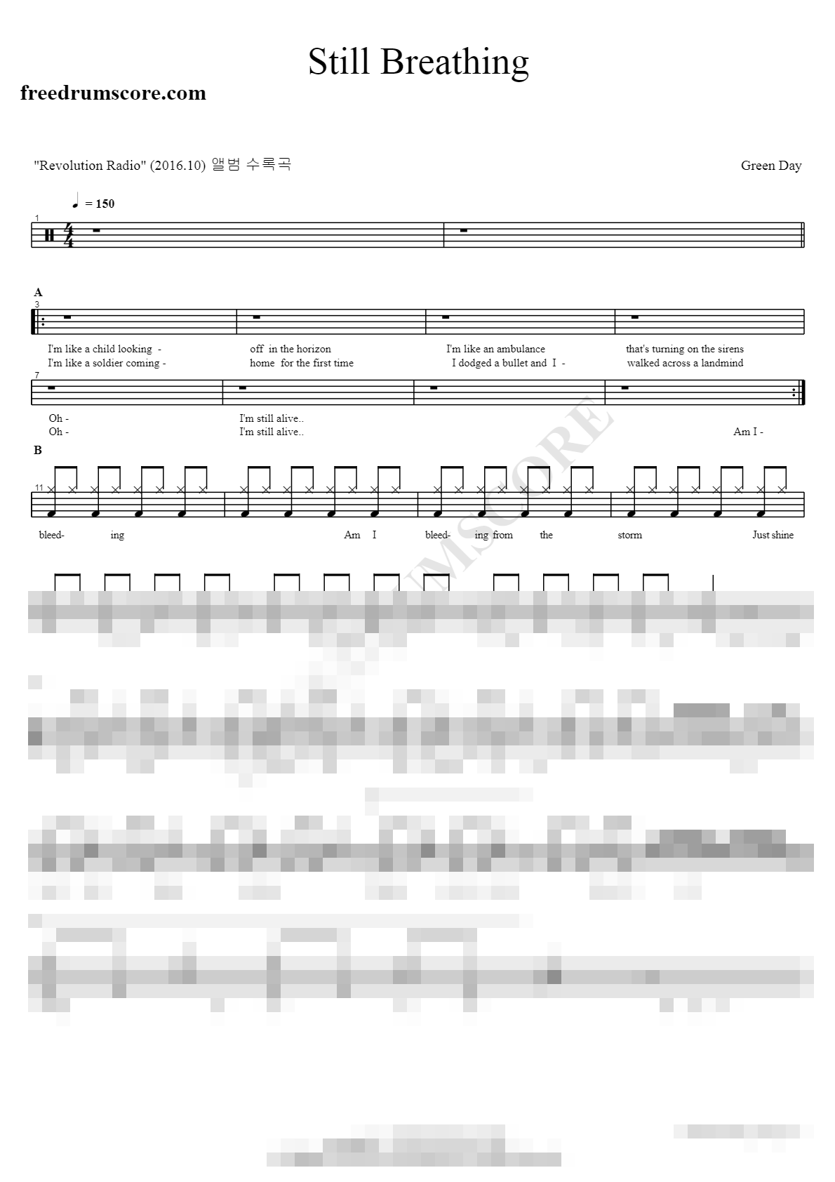 Still Breathing Sheet Music Preview