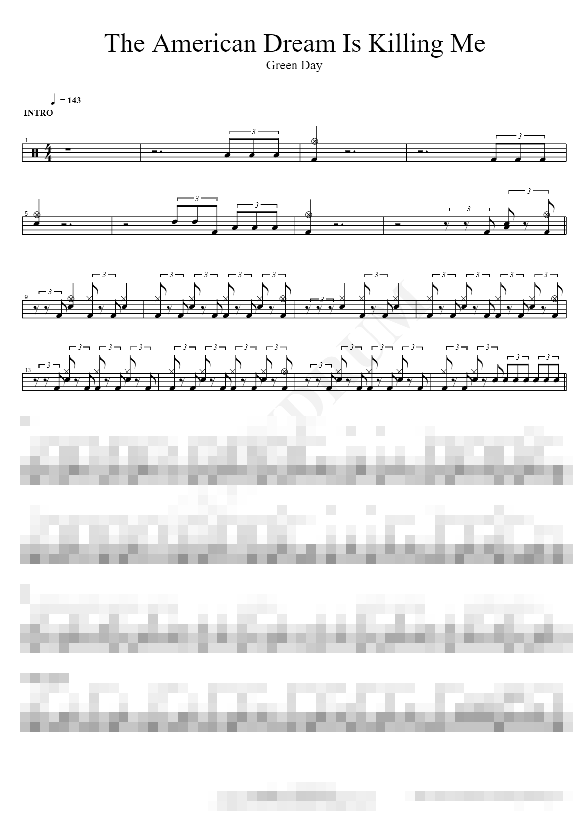 The American Dream Is Killing Me Sheet Music Preview