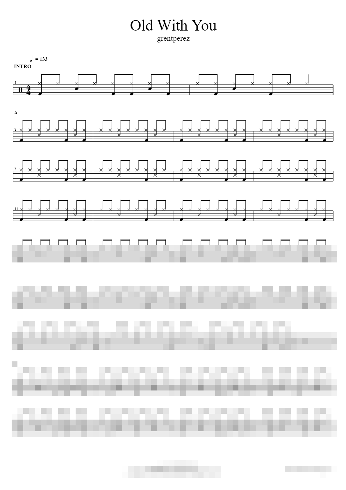 Old With You Sheet Music Preview