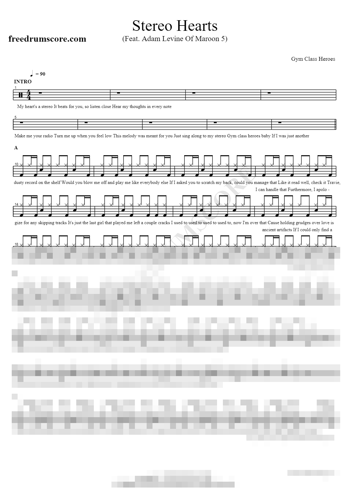 Stereo Hearts (Feat. Adam Levine Of Maroon 5) Sheet Music Preview