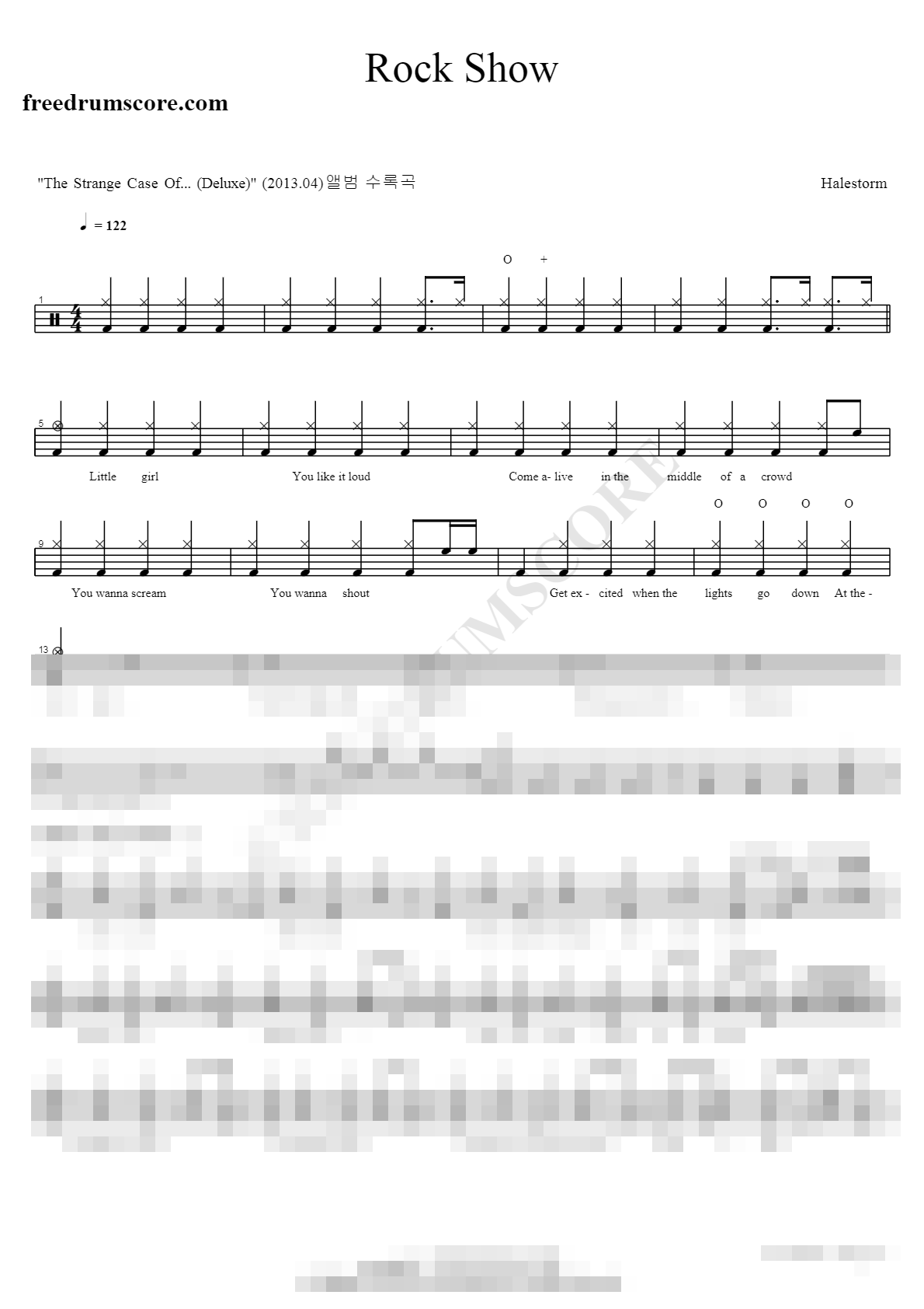 Rock Show Sheet Music Preview