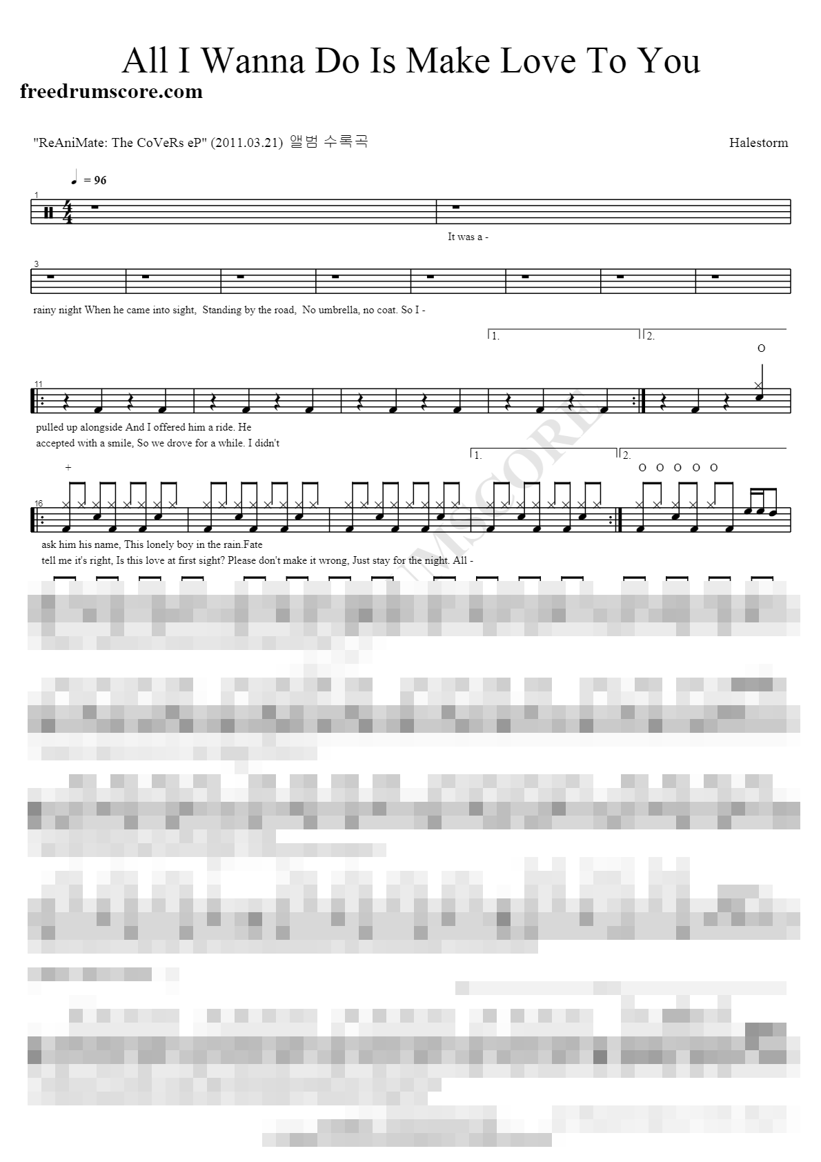 All I Wanna Do Is Make Love To You Sheet Music Preview