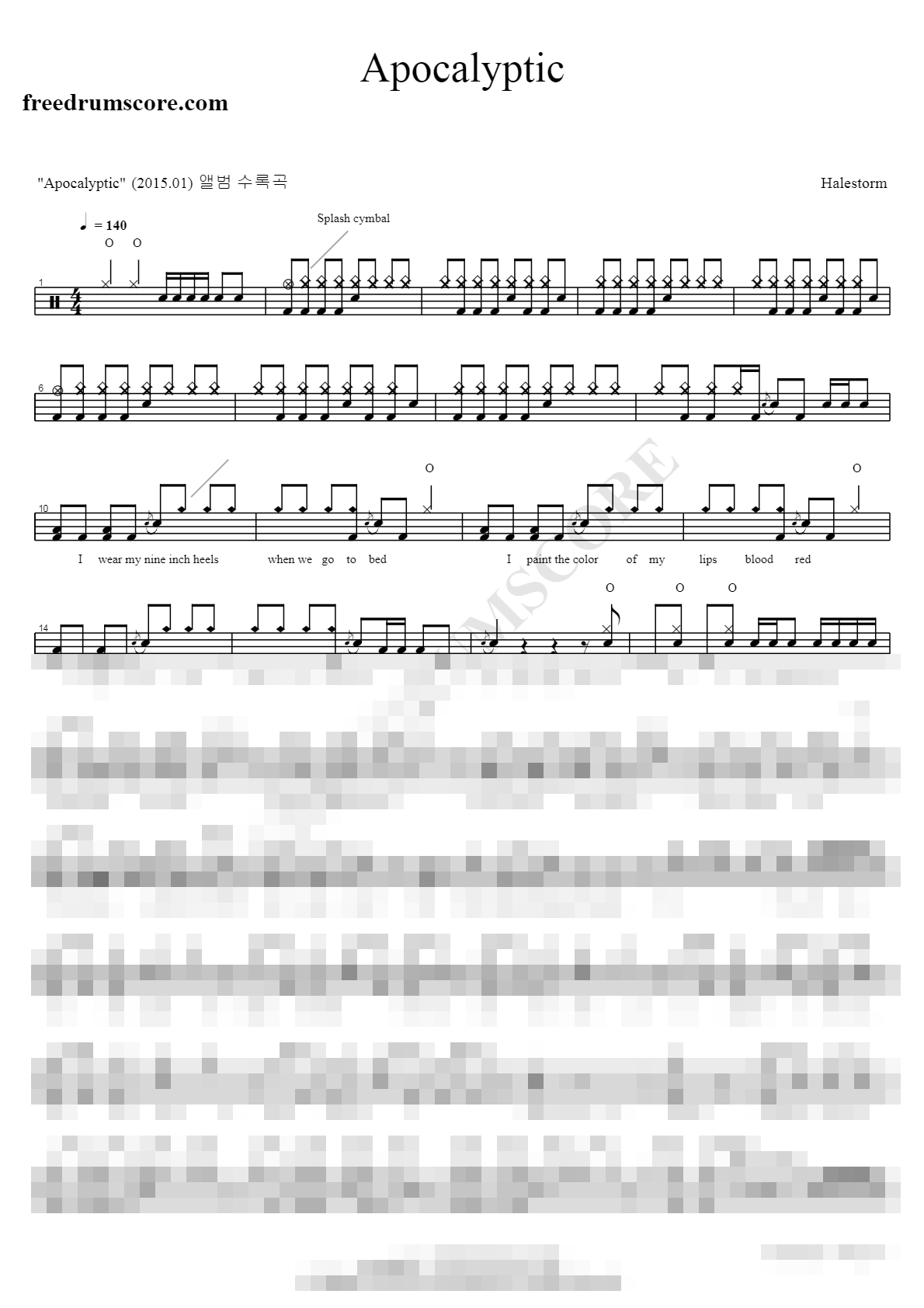 Apocalyptic Sheet Music Preview