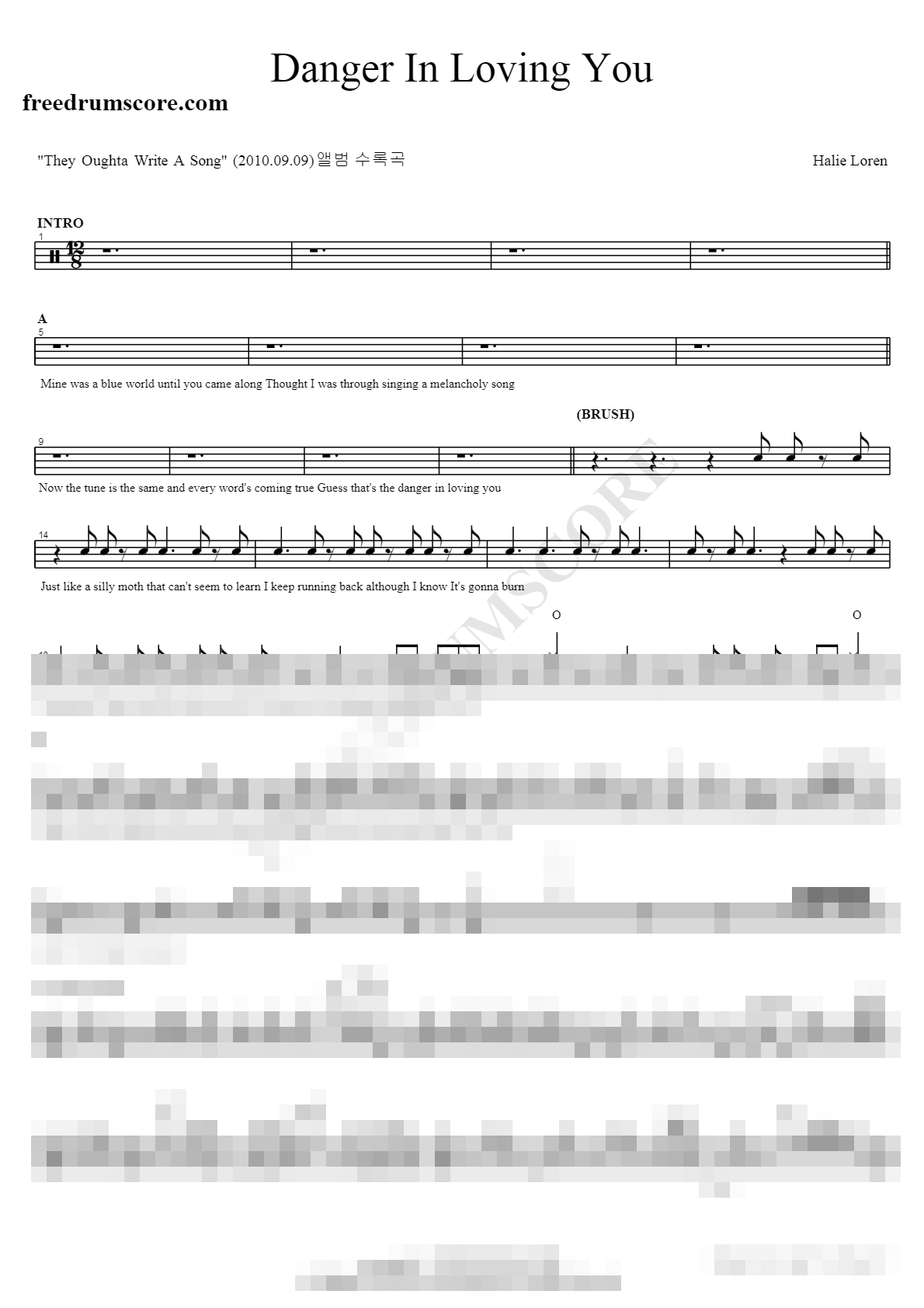 Danger In Loving You Sheet Music Preview