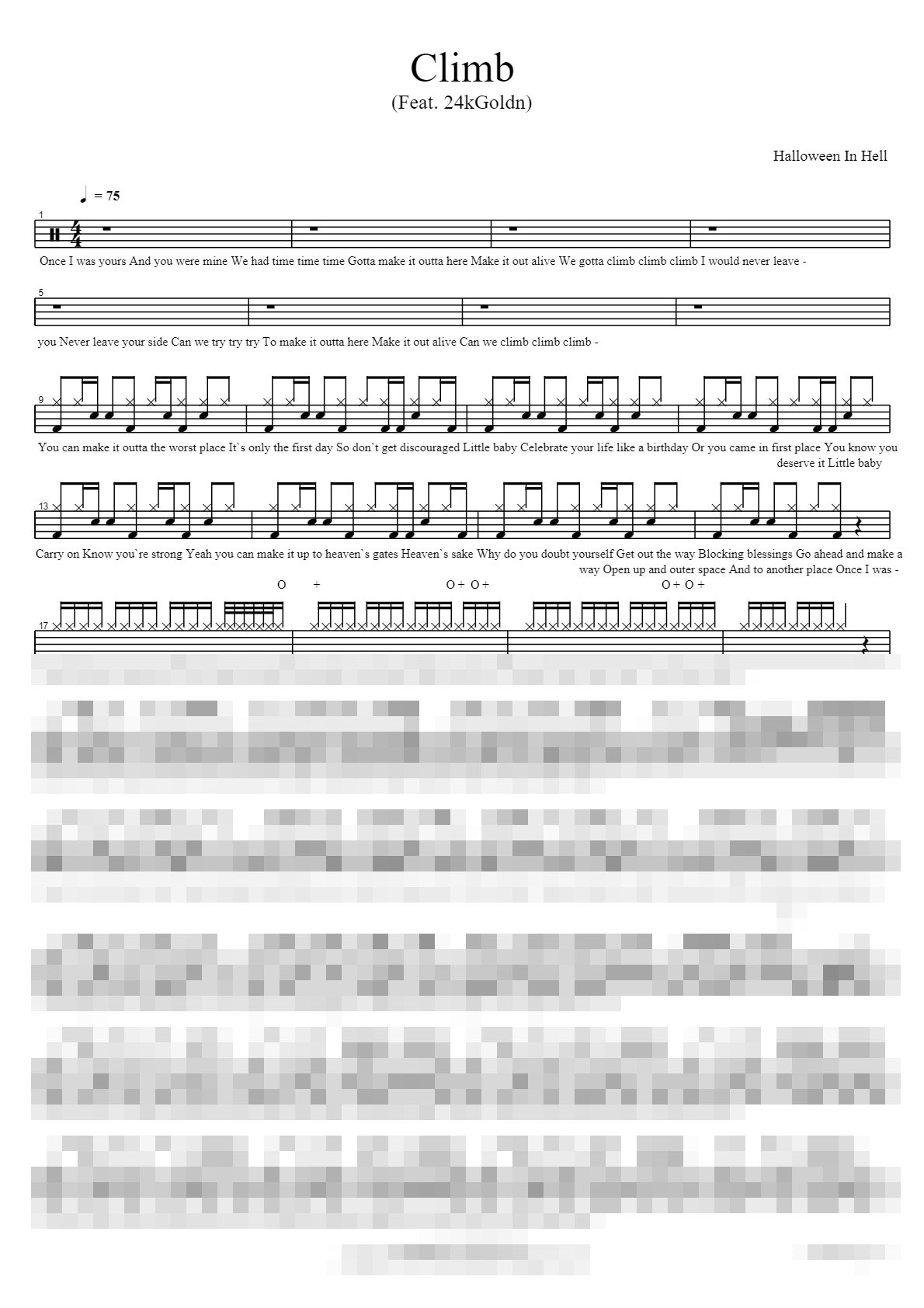 Climb (Feat. 24kGoldn) Sheet Music Preview