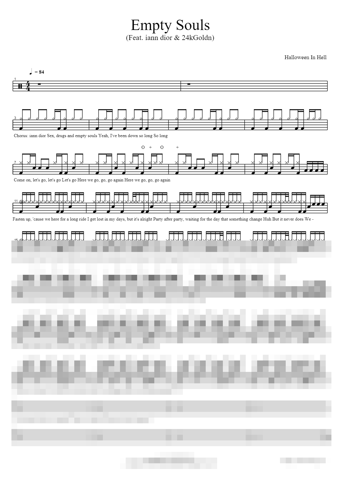Empty Souls (Feat. iann dior & 24kGoldn) Sheet Music Preview