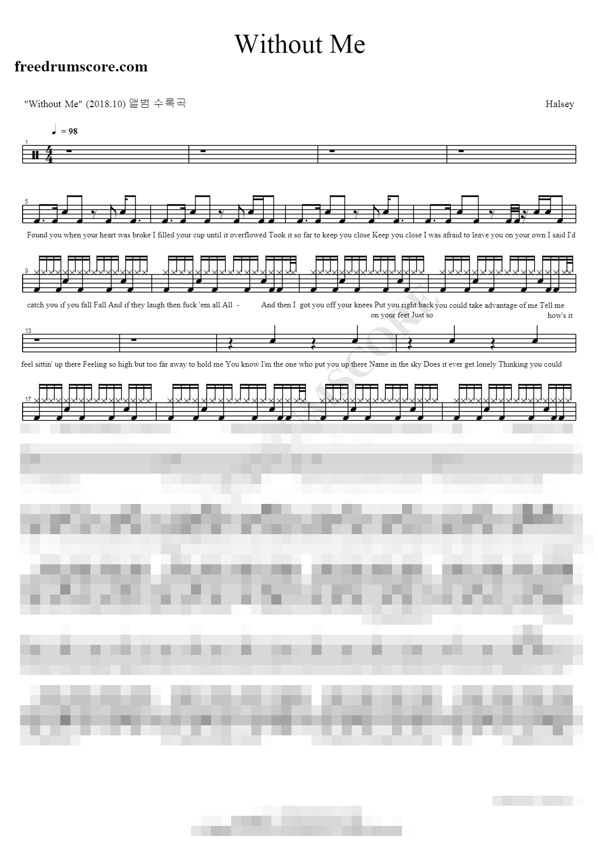 Without Me Sheet Music Preview