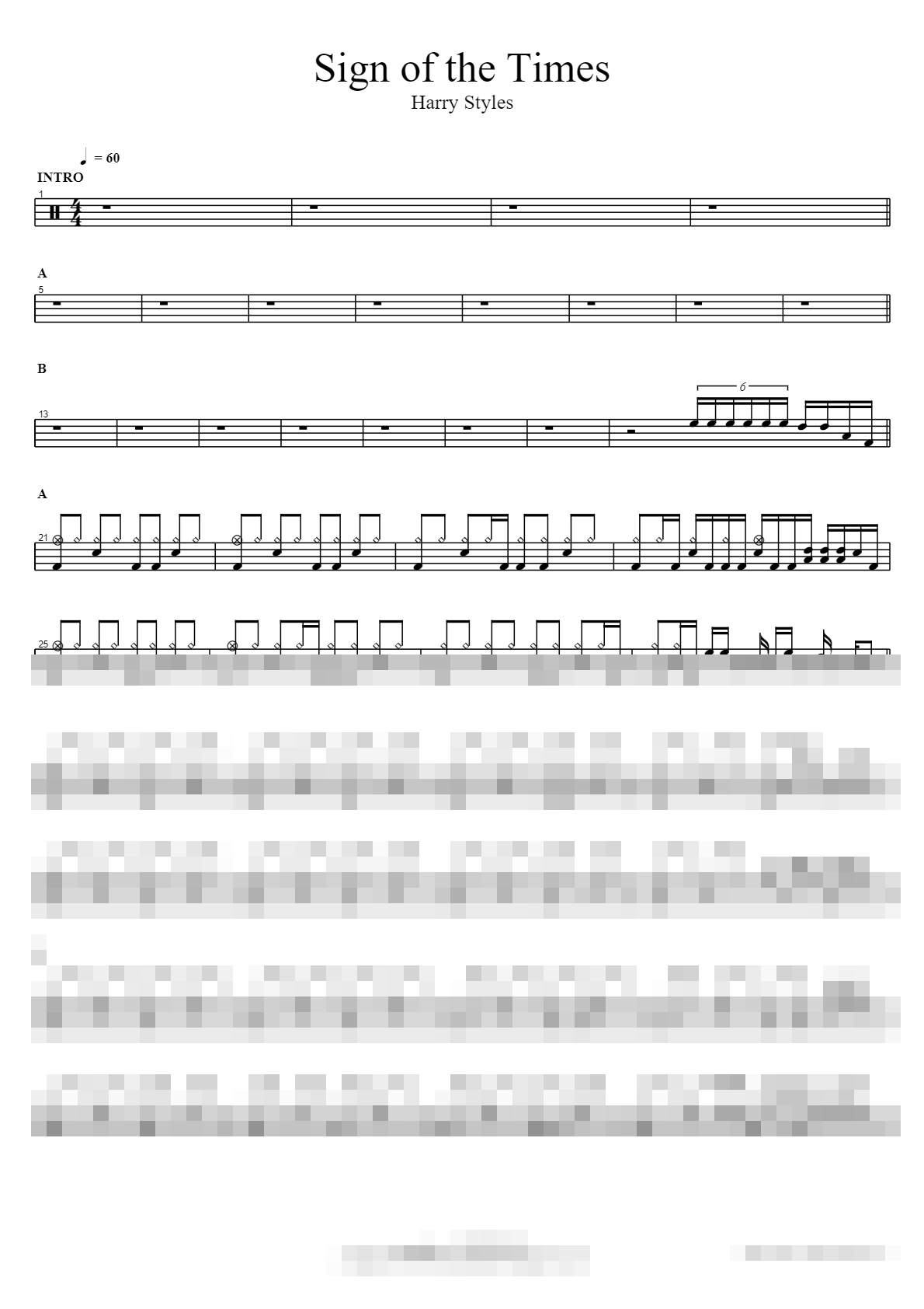 Sign of the Times Sheet Music Preview